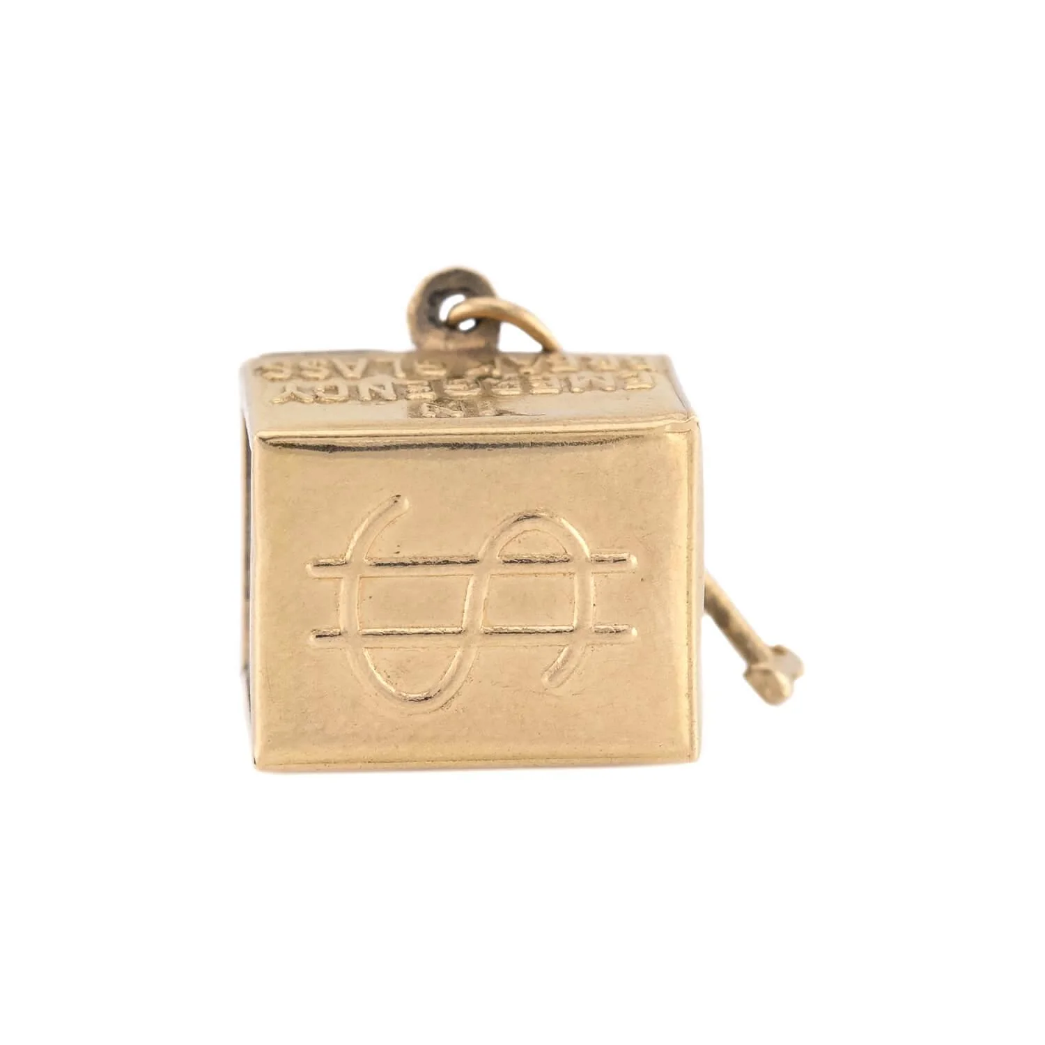 Art Deco 14k "In Case of Emergency Break Glass" Dollar Pendant/Charm - Image 4