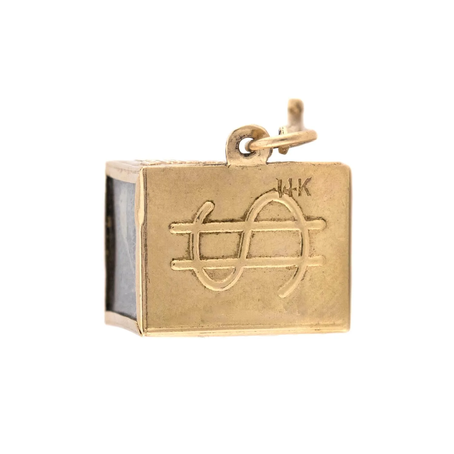 Art Deco 14k "In Case of Emergency Break Glass" Dollar Pendant/Charm - Image 5