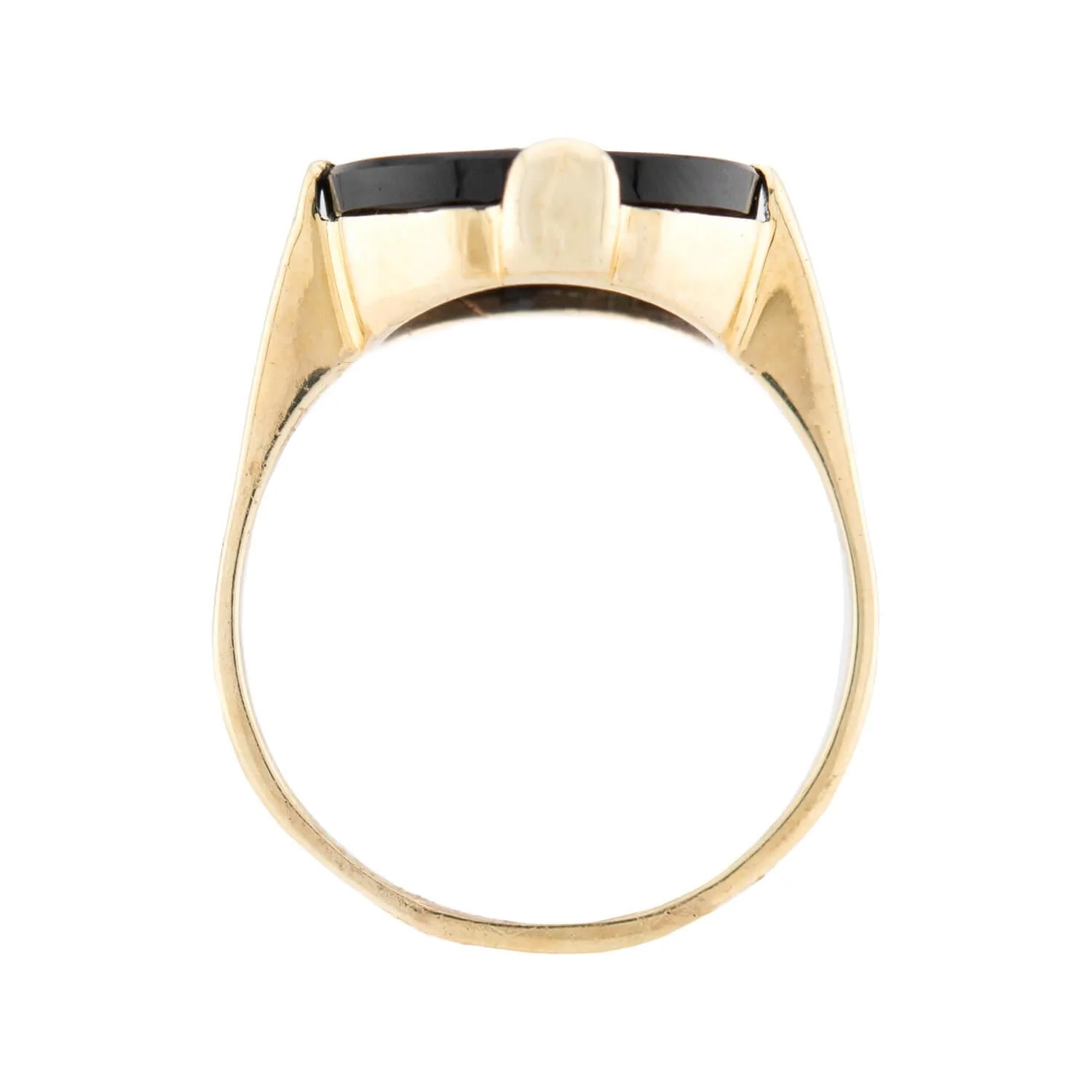 Art Deco 14k Onyx and Zircon Ring - Image 4