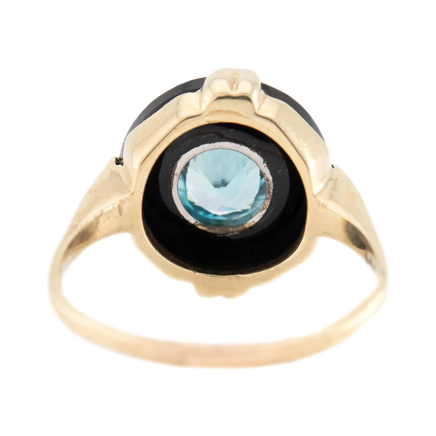 Art Deco 14k Onyx and Zircon Ring - Image 5