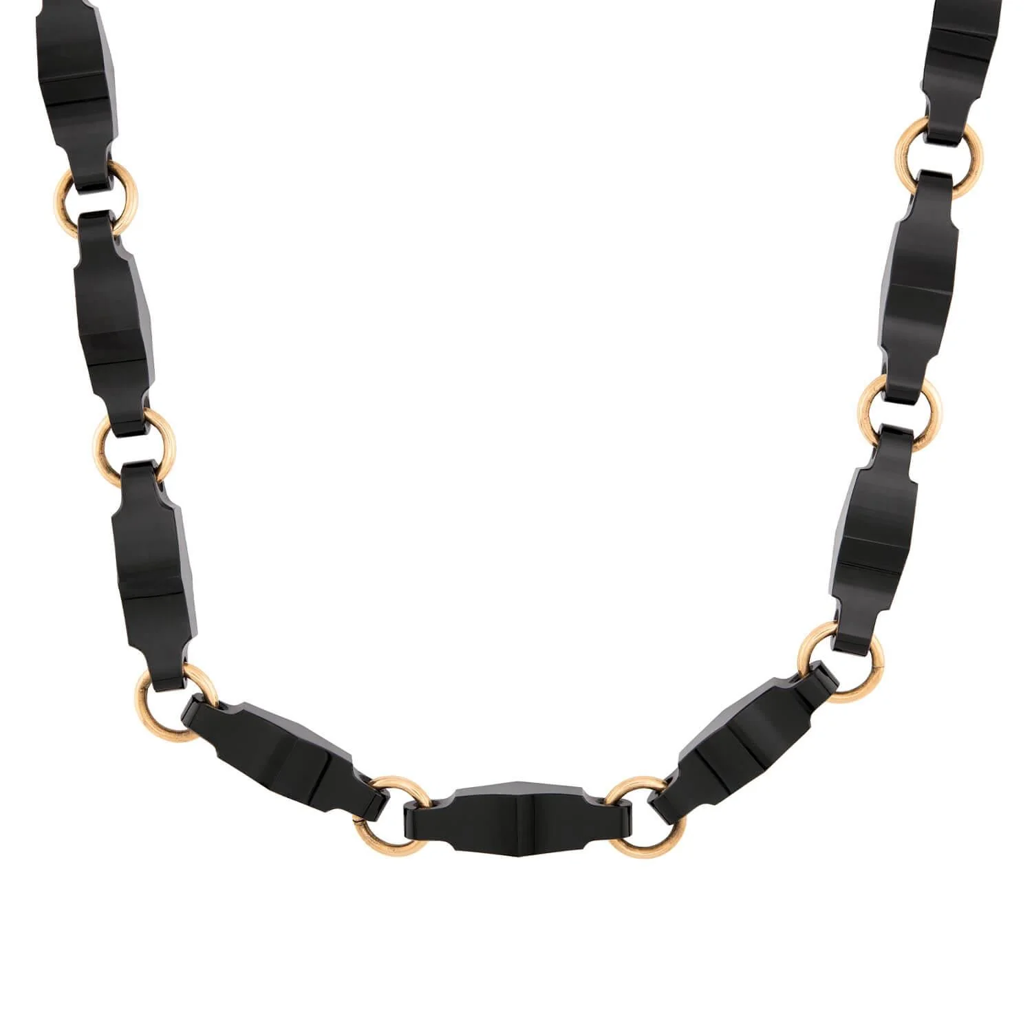 Art Deco 14k Onyx Link Necklace - Image 2