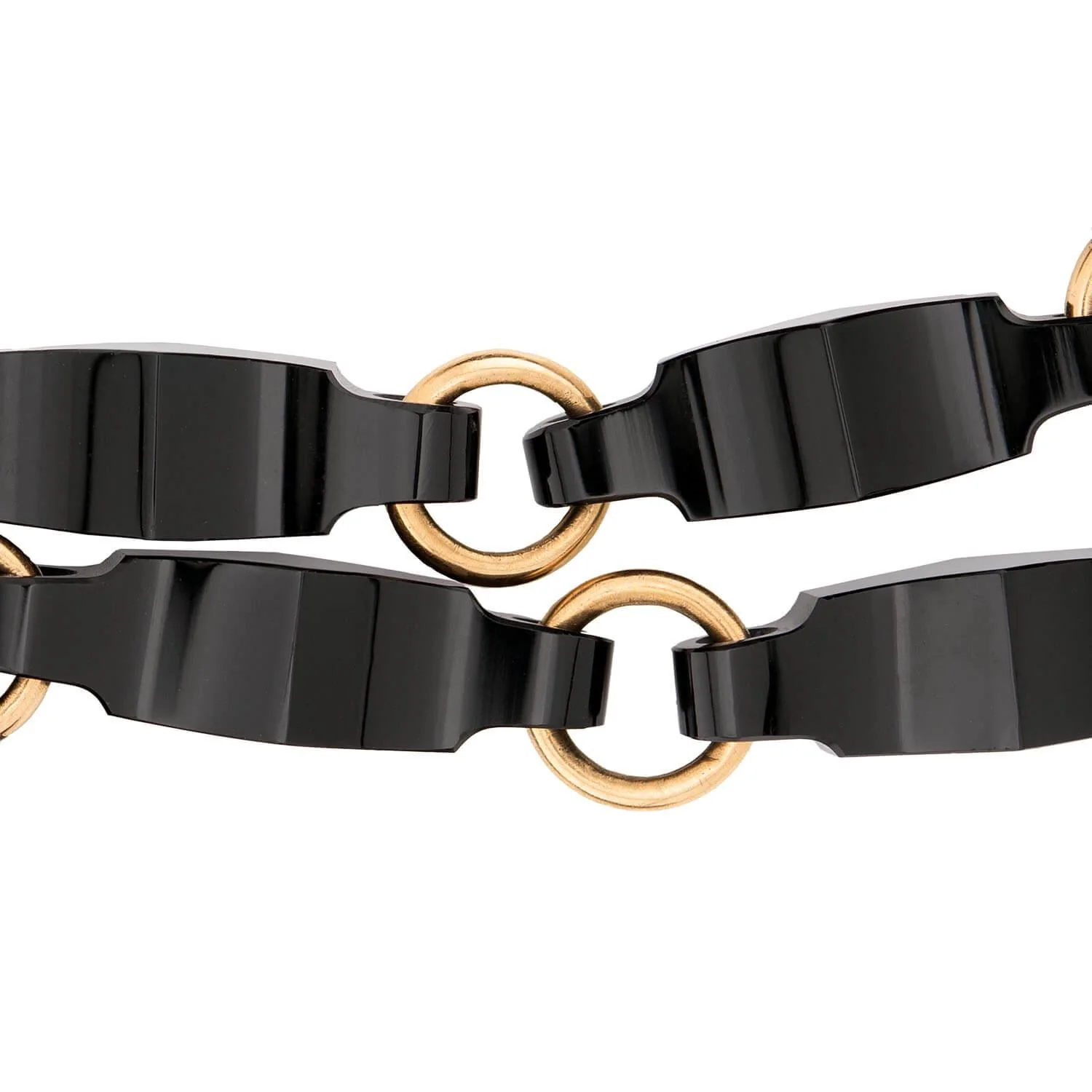 Art Deco 14k Onyx Link Necklace - Image 3