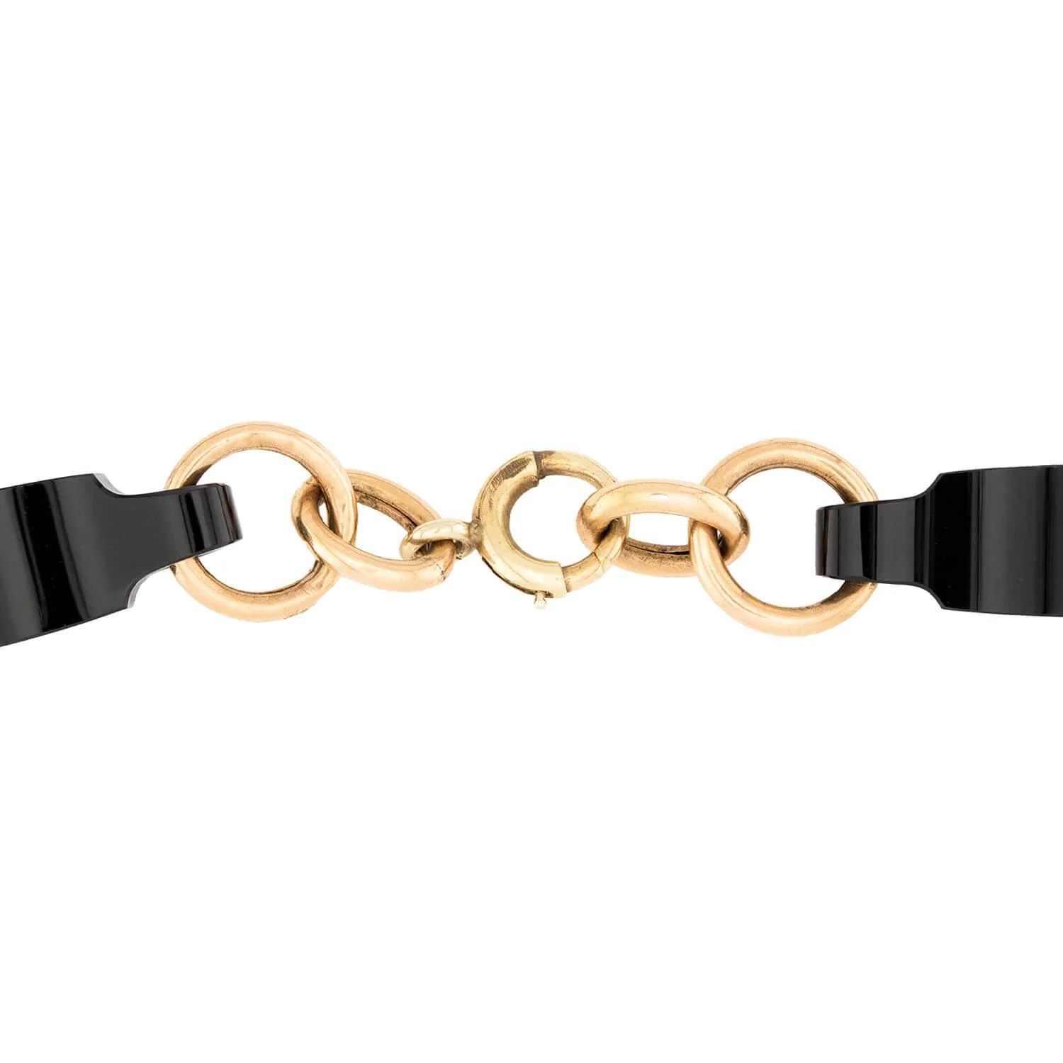Art Deco 14k Onyx Link Necklace - Image 4