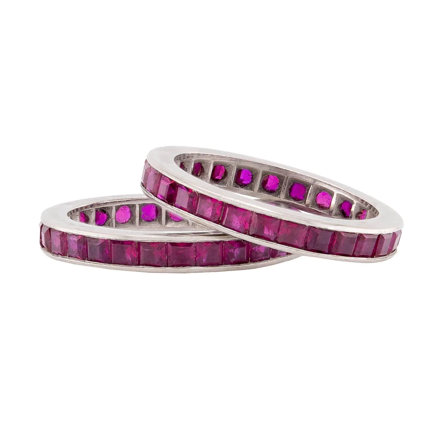Art Deco 14k Ruby Eternity Bands - Image 2