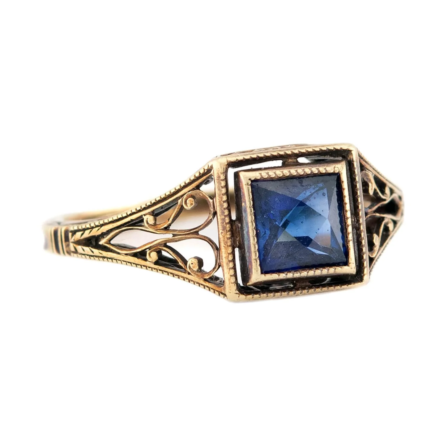 Art Deco 14k Sapphire Ring - Image 2