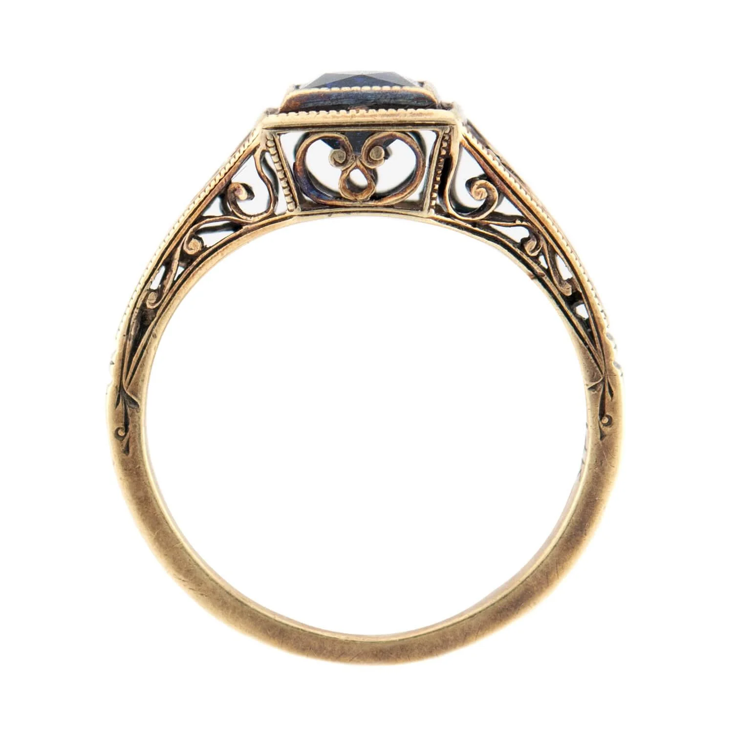 Art Deco 14k Sapphire Ring - Image 4