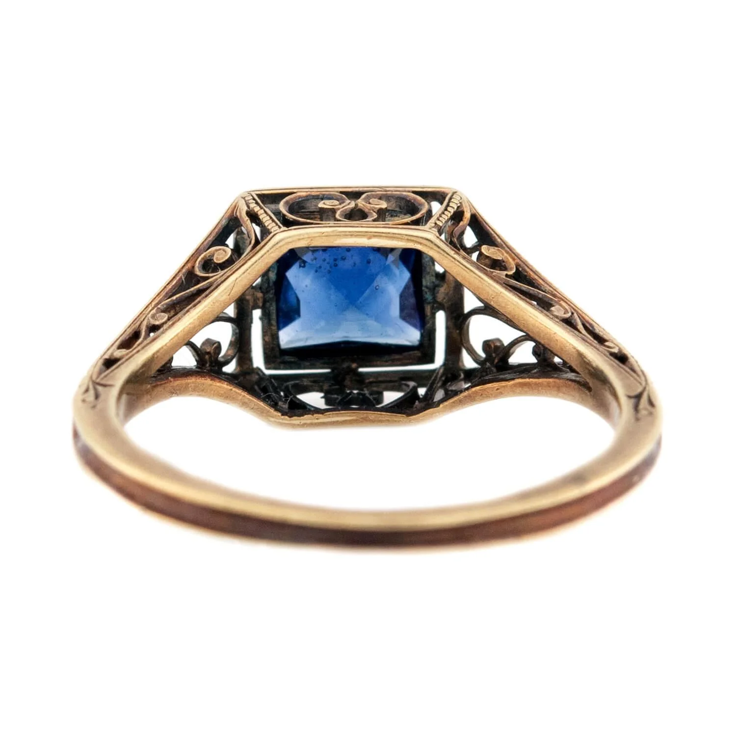 Art Deco 14k Sapphire Ring - Image 5