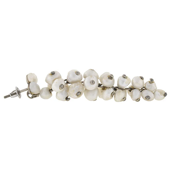 Late Art Deco 14kt Gold & Natural Pearl Dangling Earrings - Image 4