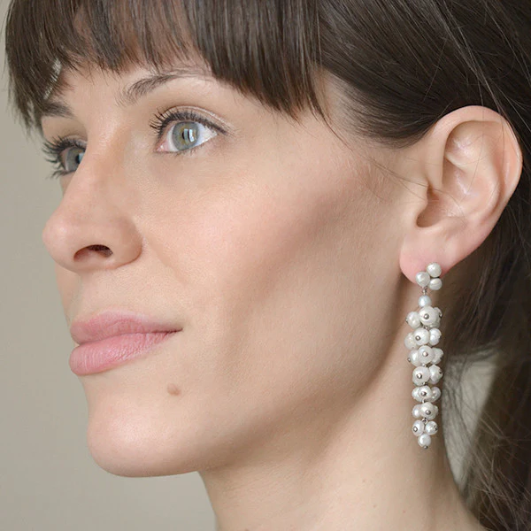 Late Art Deco 14kt Gold & Natural Pearl Dangling Earrings - Image 7