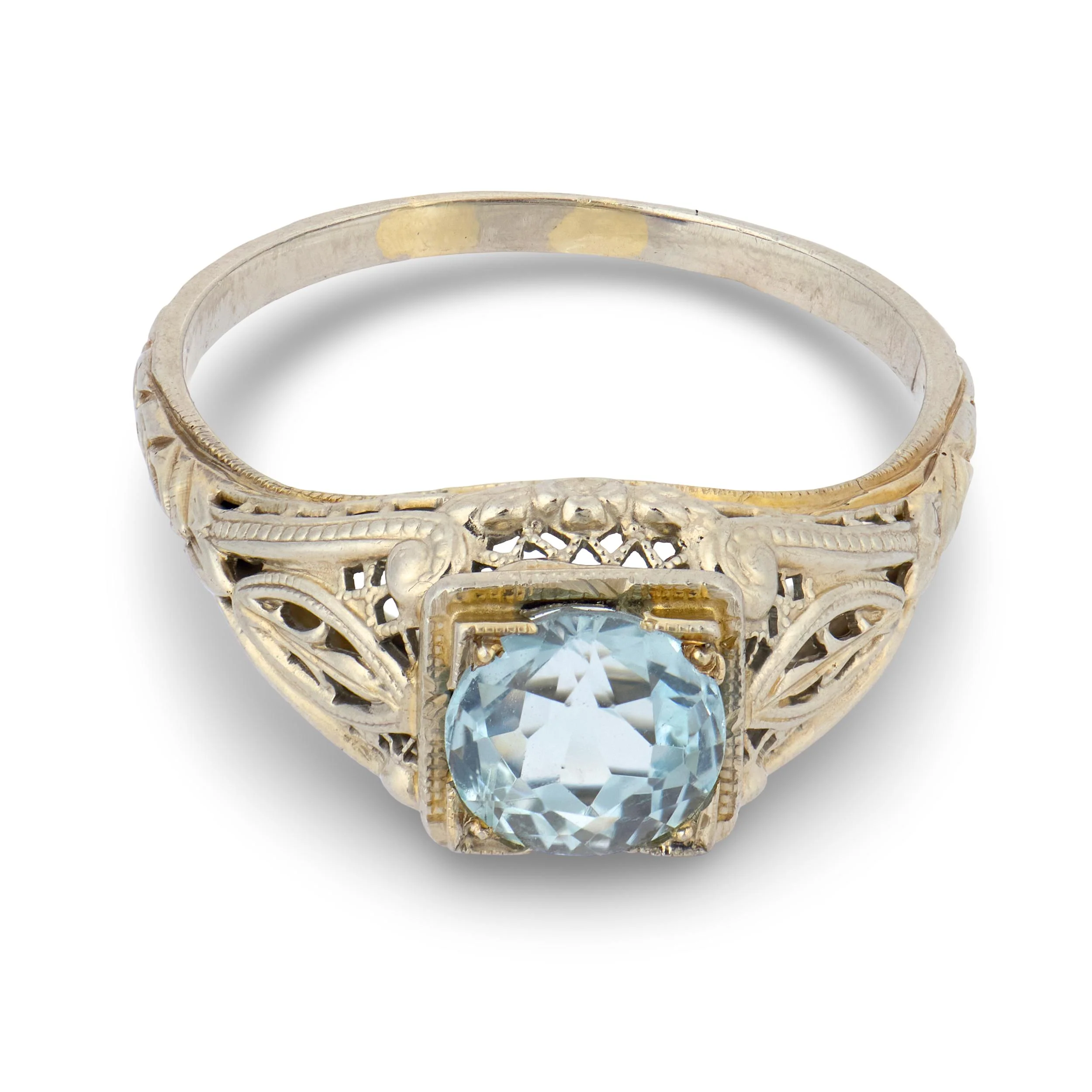 Art Deco 18k 1.50ct Aqua Ring - Image 2