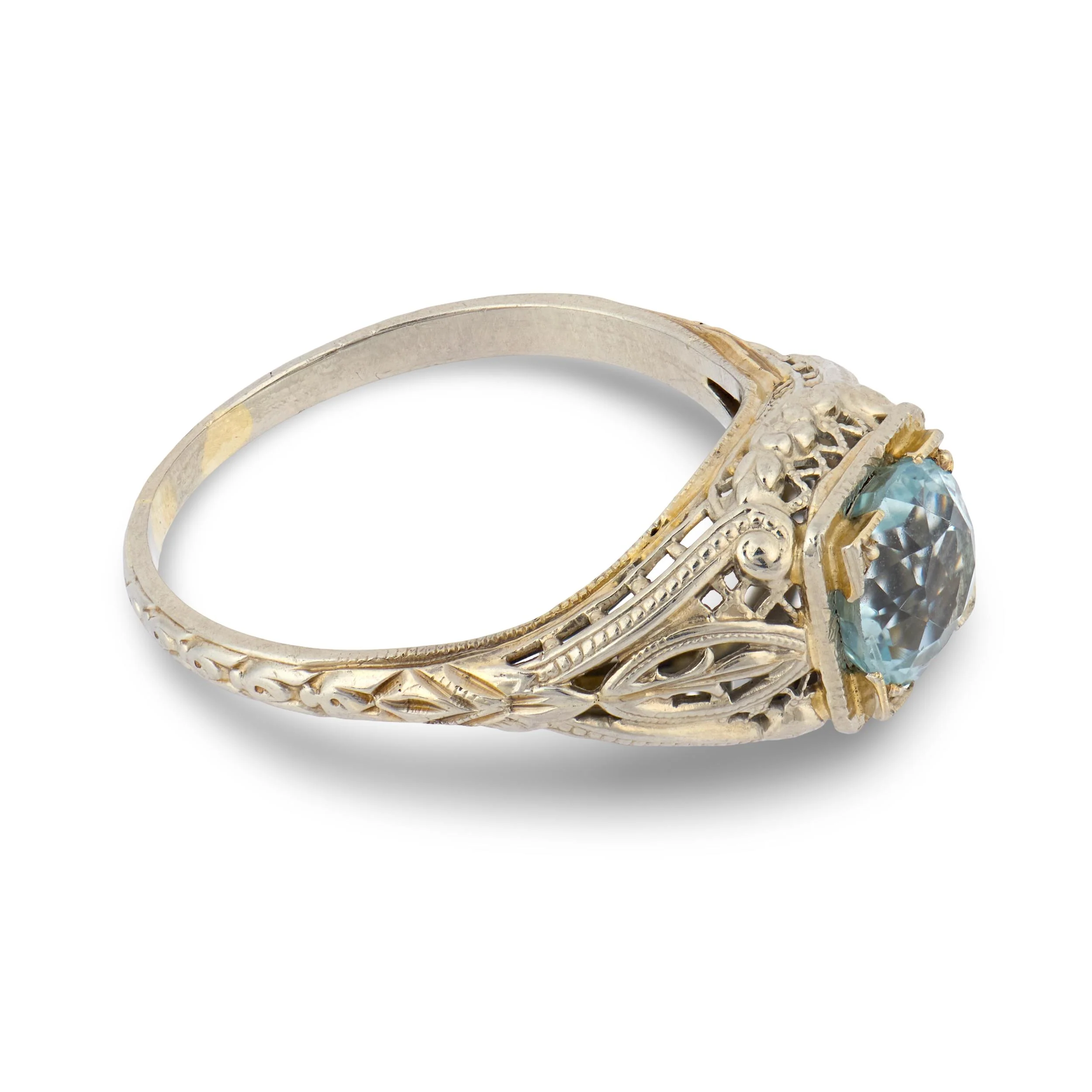 Art Deco 18k 1.50ct Aqua Ring - Image 3