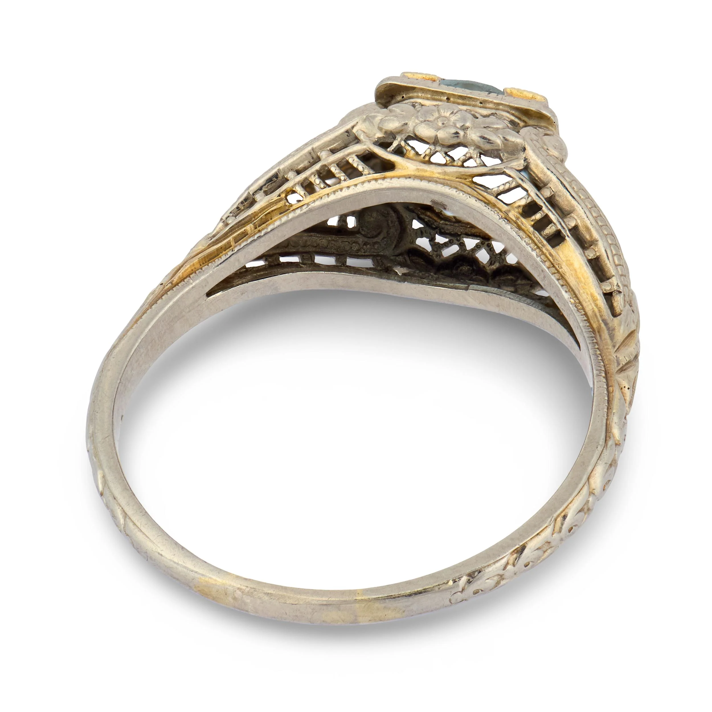 Art Deco 18k 1.50ct Aqua Ring - Image 5