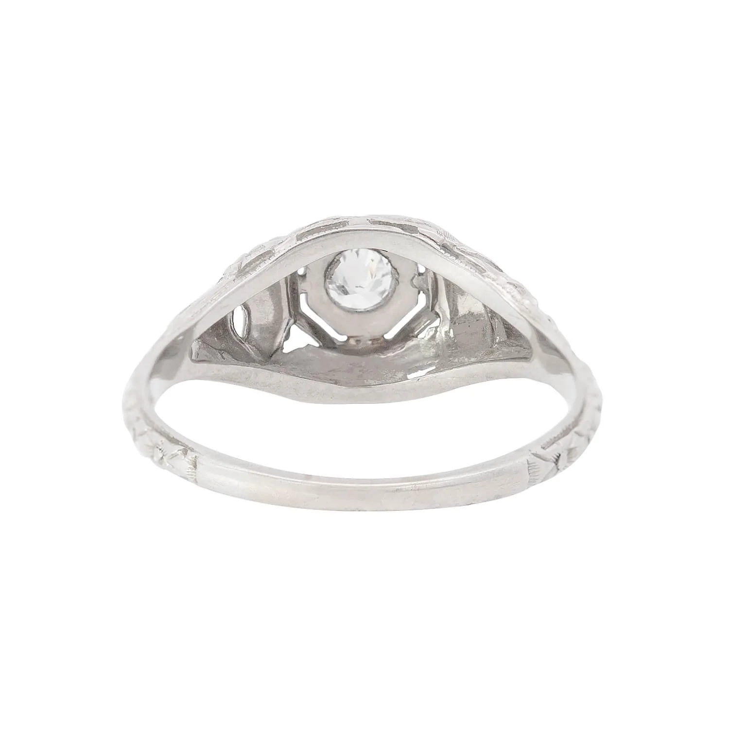 Art Deco 18k Diamond Engagement Ring 0.20ct - Image 5
