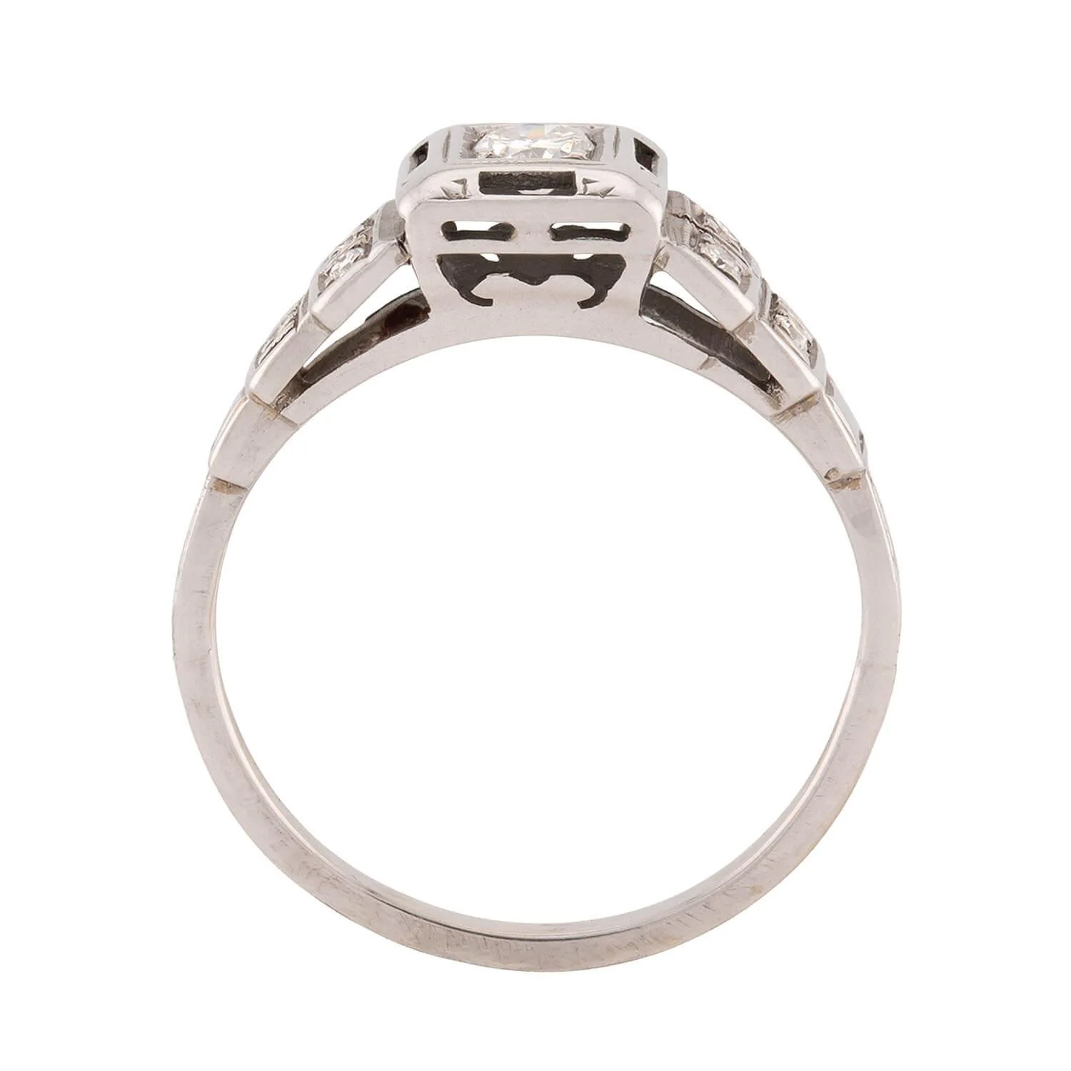 Art Deco 18k Diamond Engagement Ring .20ct - Image 4