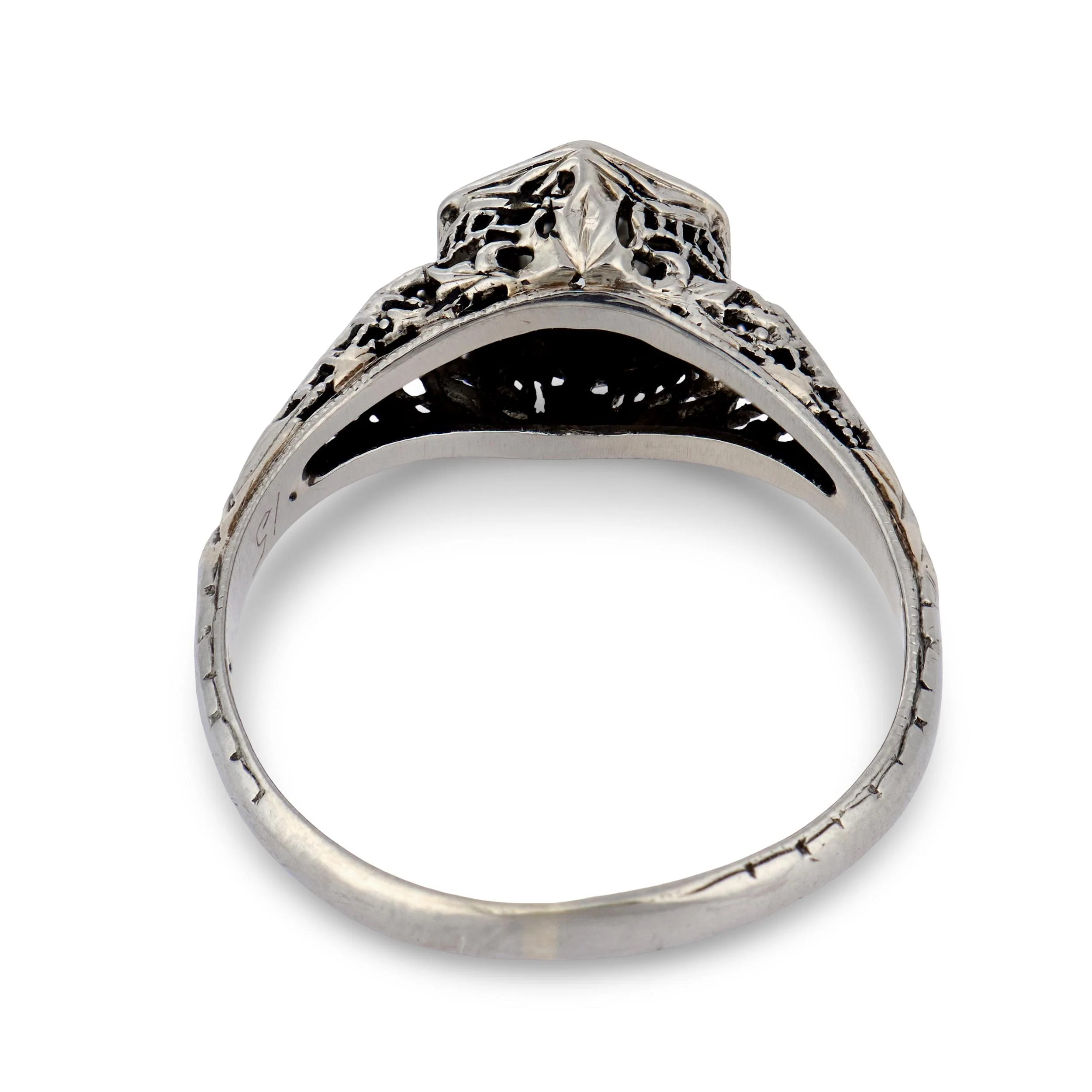 Art Deco 18k Diamond Engagement Ring .20ct - Image 5