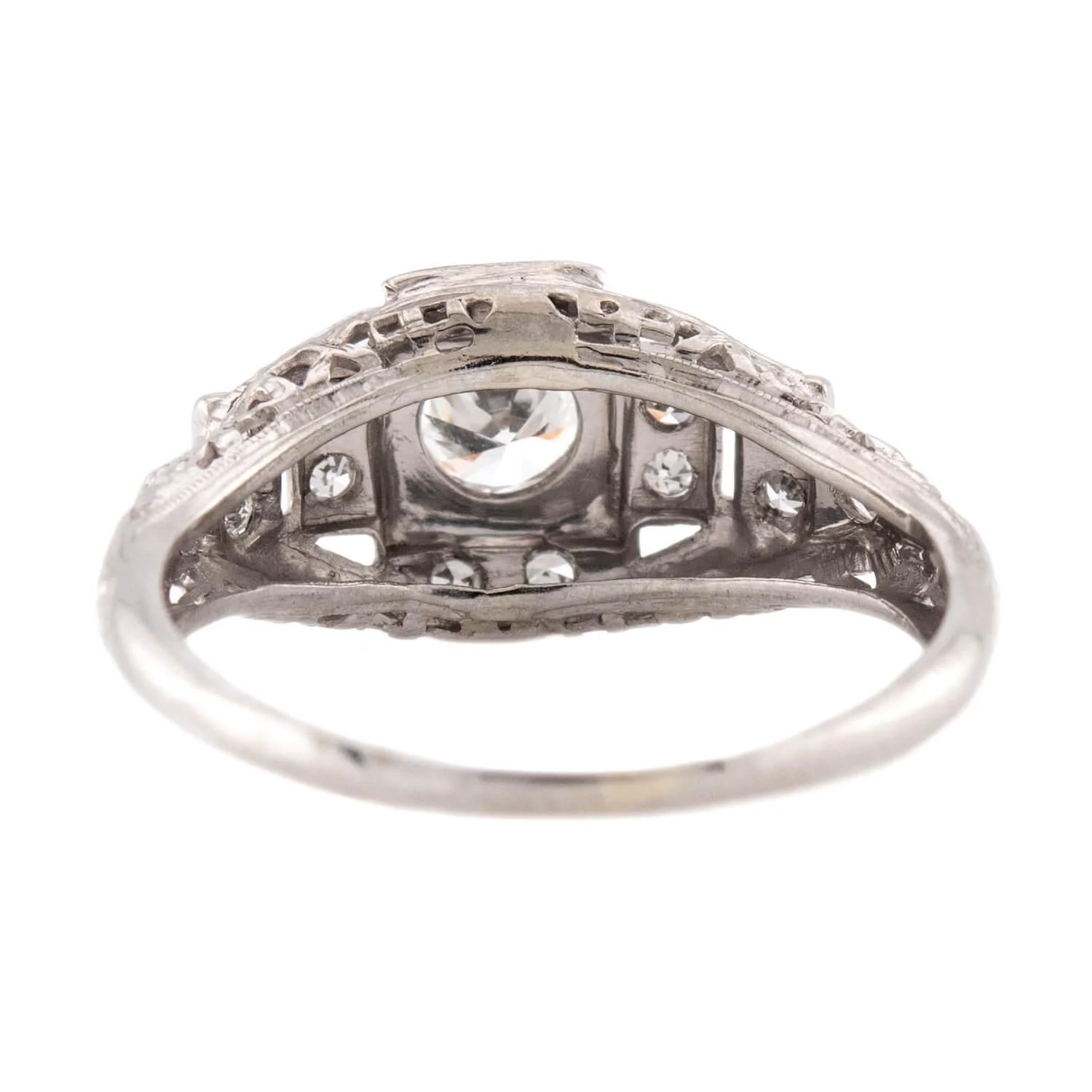 Art Deco 18k Diamond Engagement Ring .40ct - Image 5