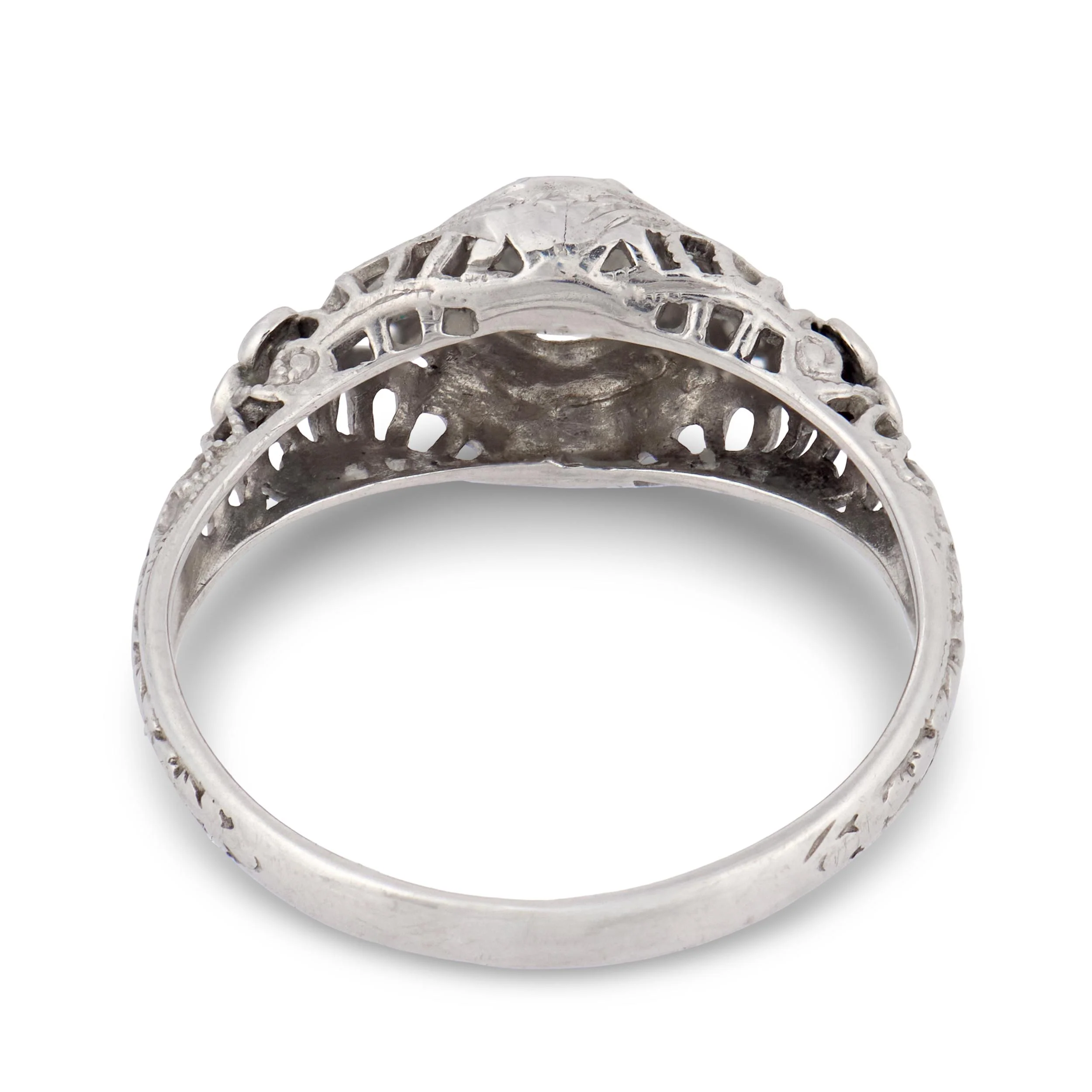 Art Deco 18k Diamond Engagement Ring .45ct - Image 5