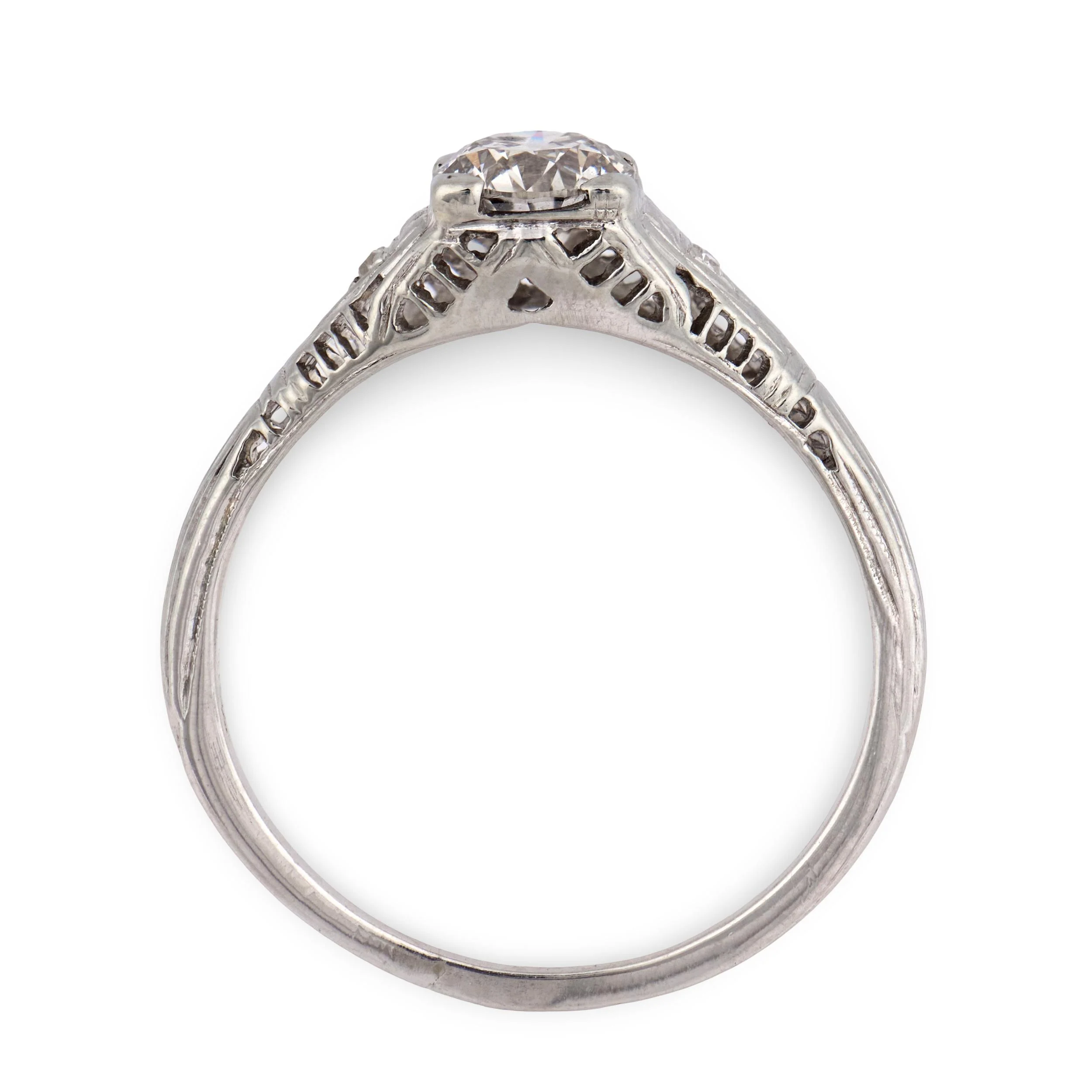 Art Deco 18k Diamond Engagement Ring .75ct - Image 4