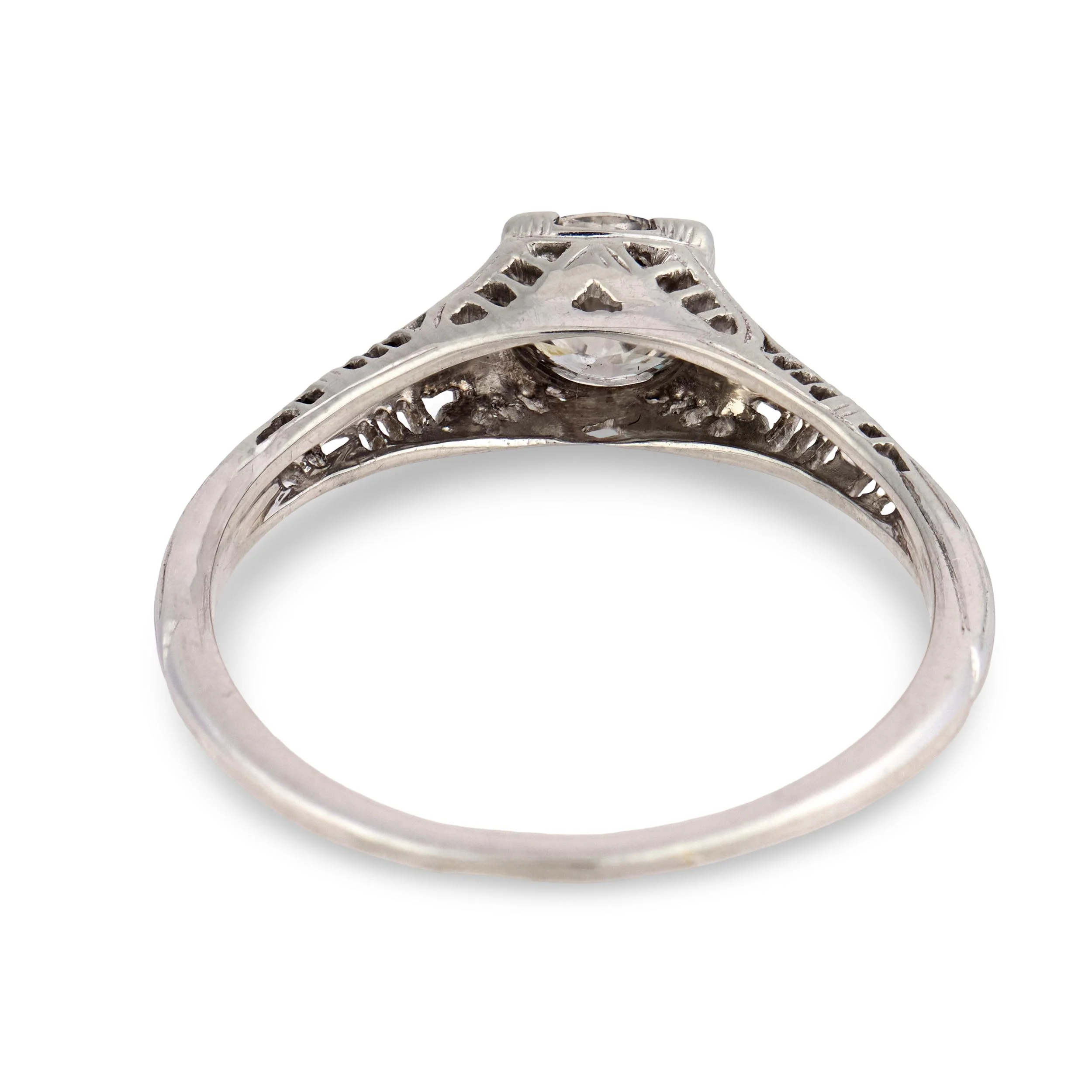 Art Deco 18k Diamond Engagement Ring .75ct - Image 5
