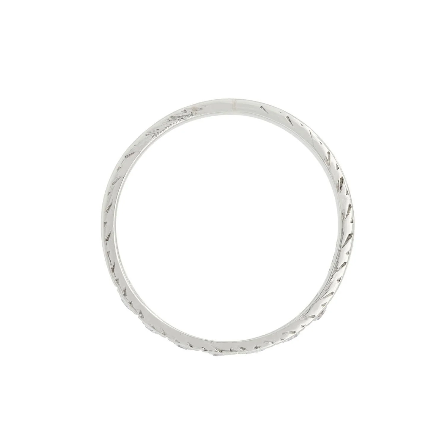 Art Deco 18k Engraved Diamond Eternity Band - Image 3