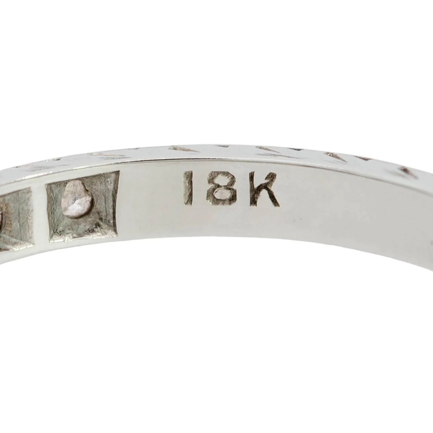 Art Deco 18k Engraved Diamond Eternity Band - Image 5