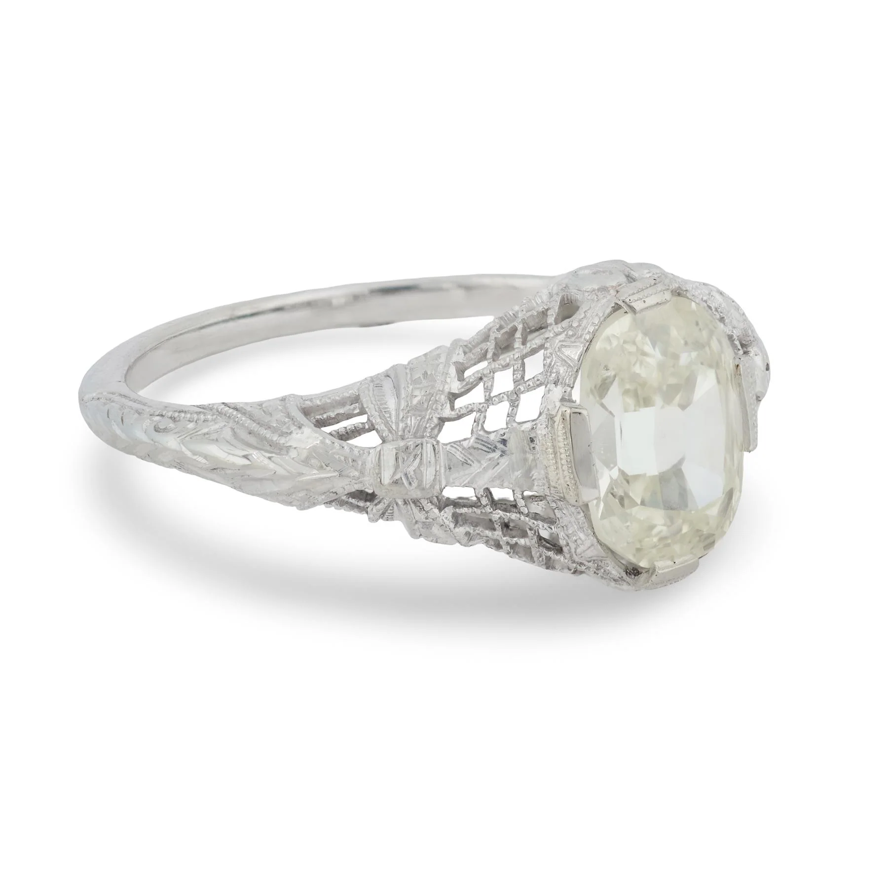 Art Deco 18k GIA Diamond Engagement Ring 1ct - Image 3
