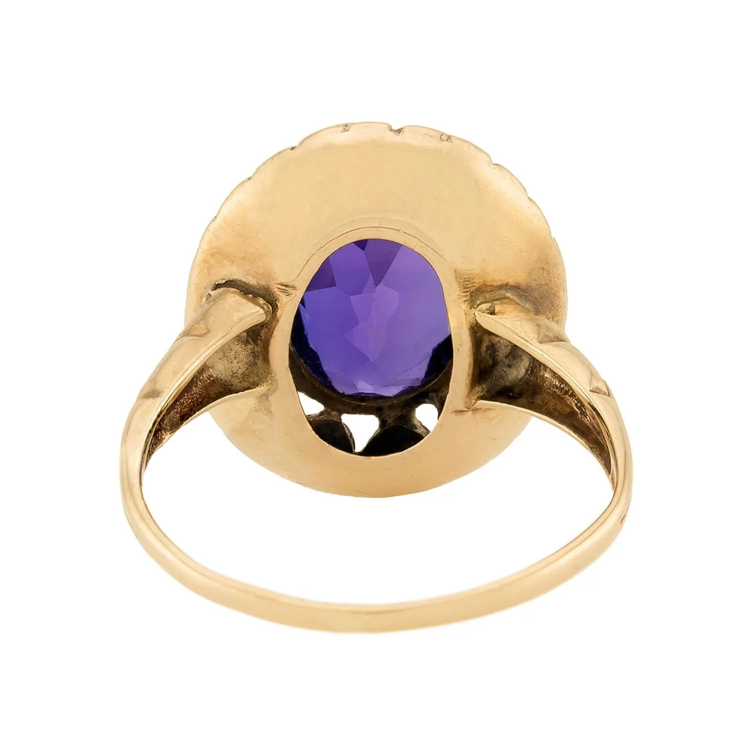 Art Deco 18k Mixed Metal Amethyst Ring - Image 5