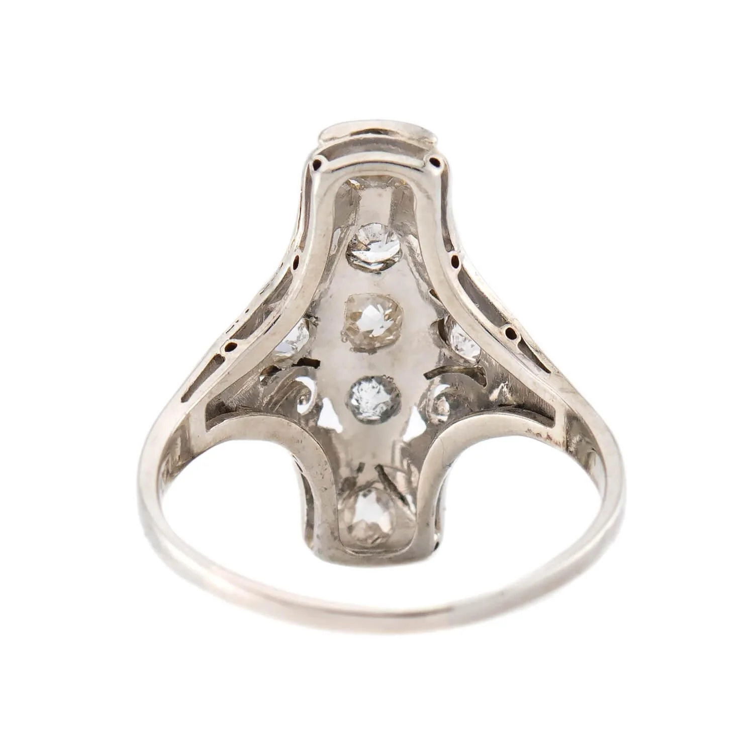 Art Deco 18k/Platinum Diamond Navette Ring - Image 5