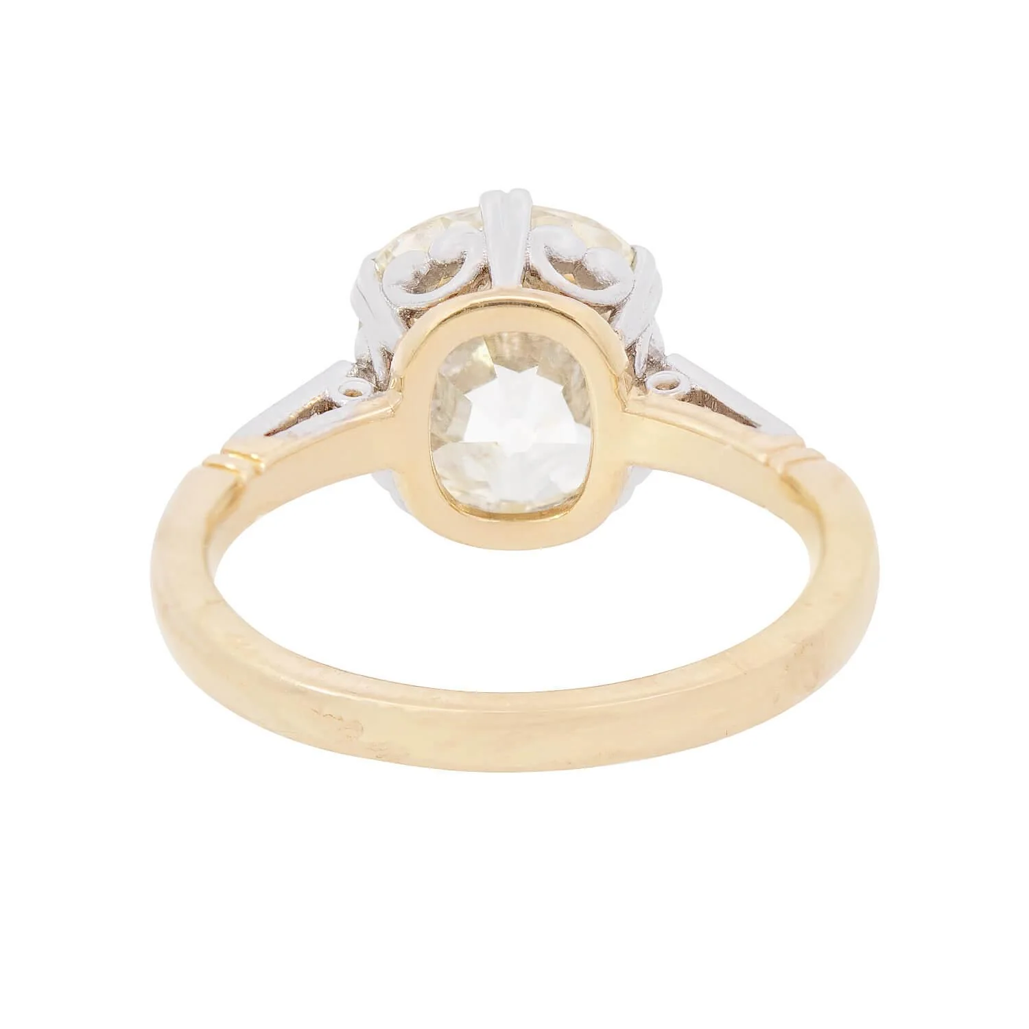 Art Deco 18k/Platinum GIA Diamond Engagement Ring 4.07ct - Image 5