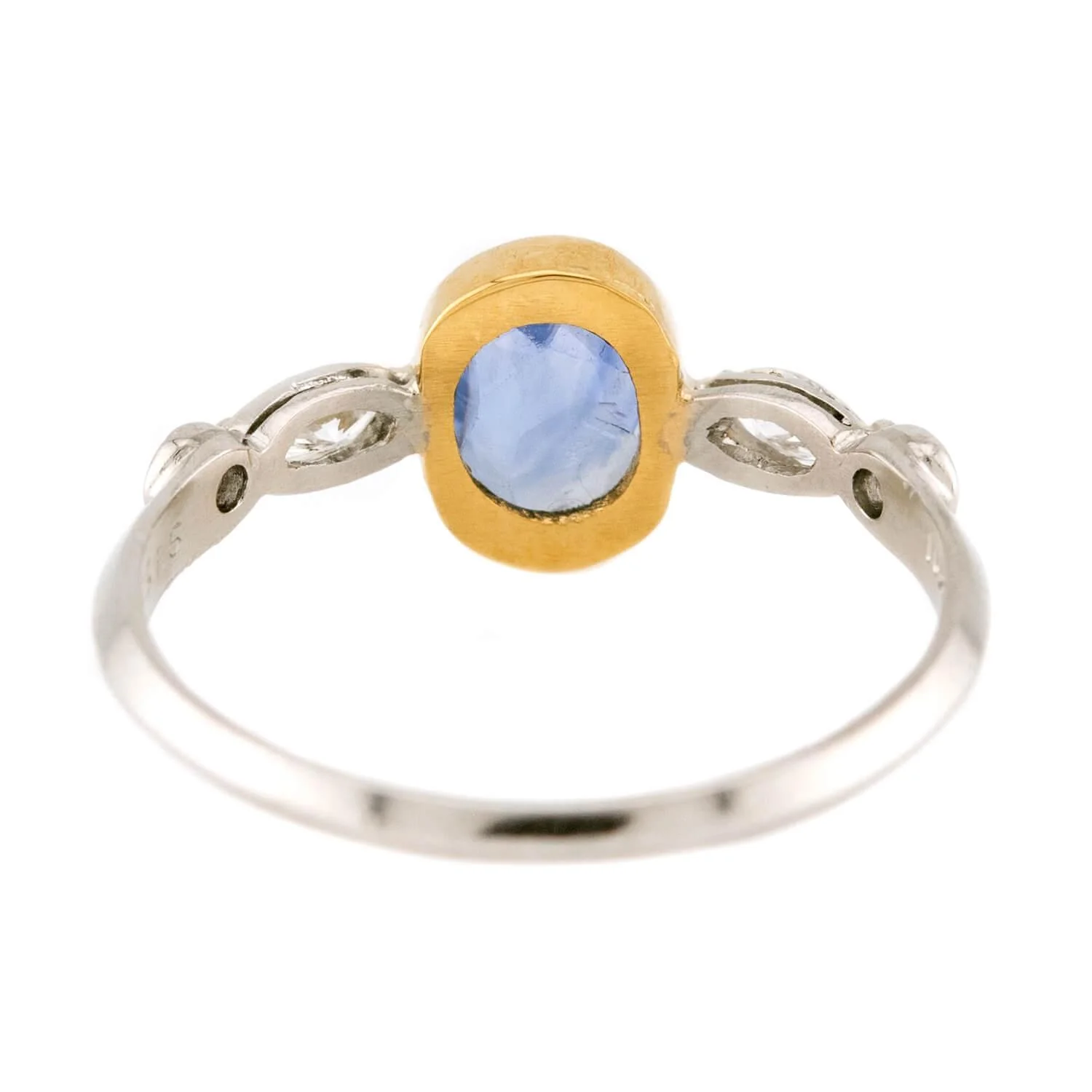 Art Deco 18k/Platinum No Heat Ceylon Sapphire & Diamond Ring - Image 5