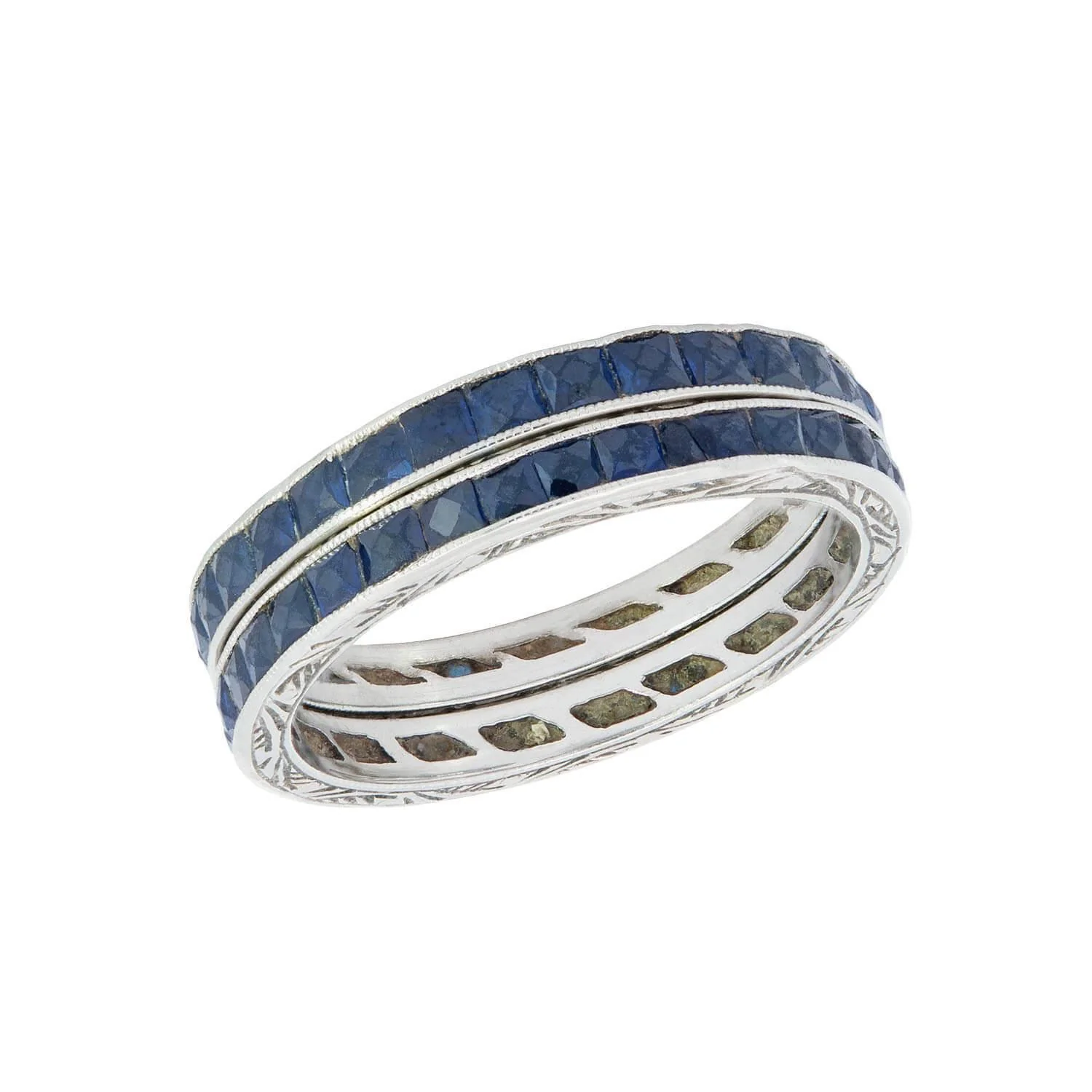 Art Deco 18k Sapphire Eternity Bands - Image 2