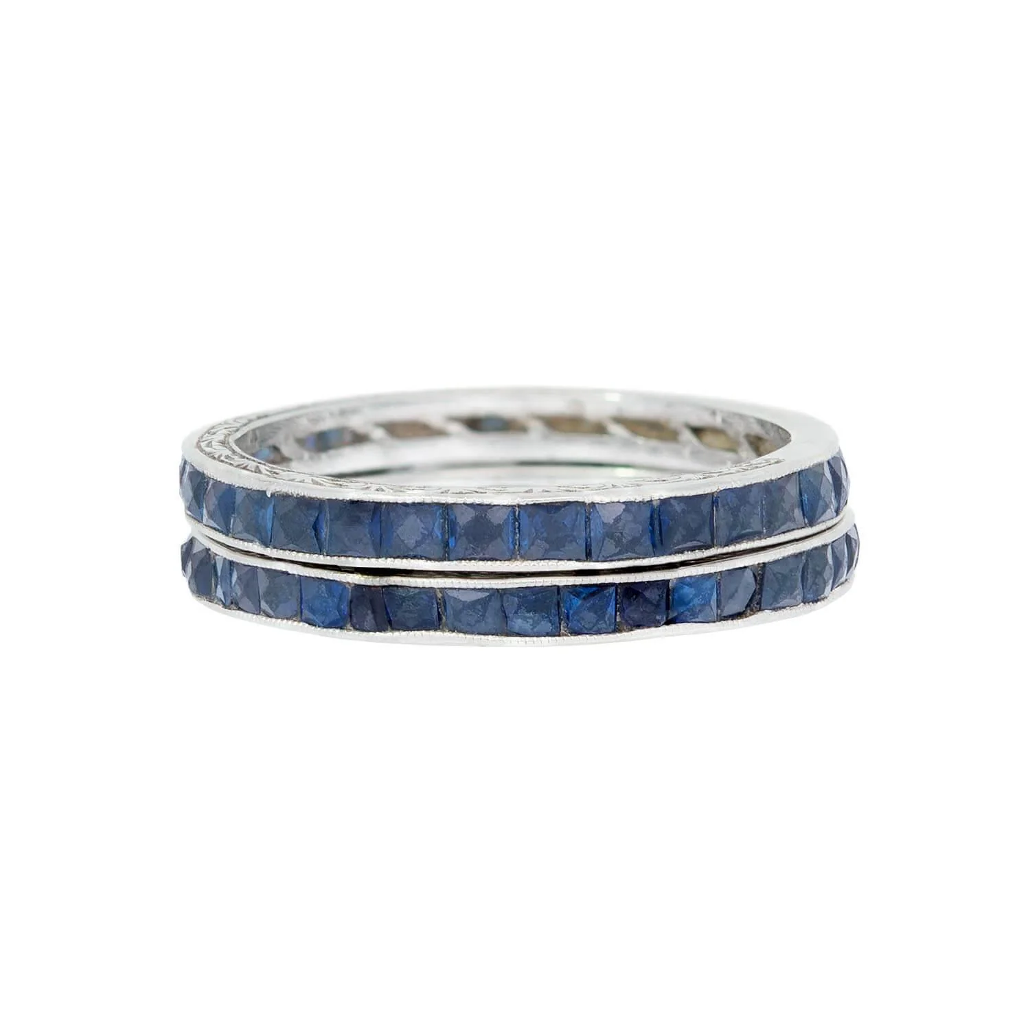 Art Deco 18k Sapphire Eternity Bands - Image 3