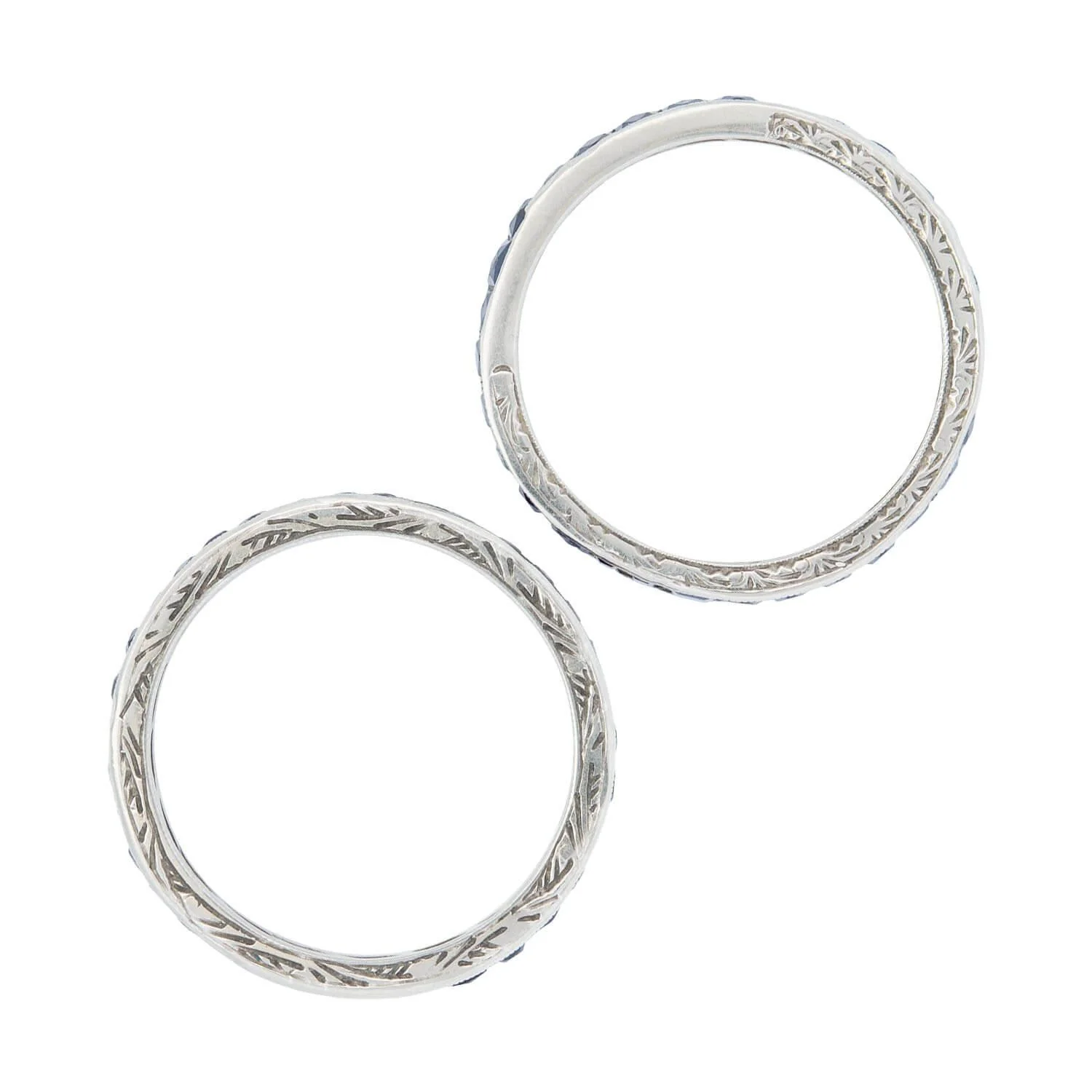 Art Deco 18k Sapphire Eternity Bands - Image 4