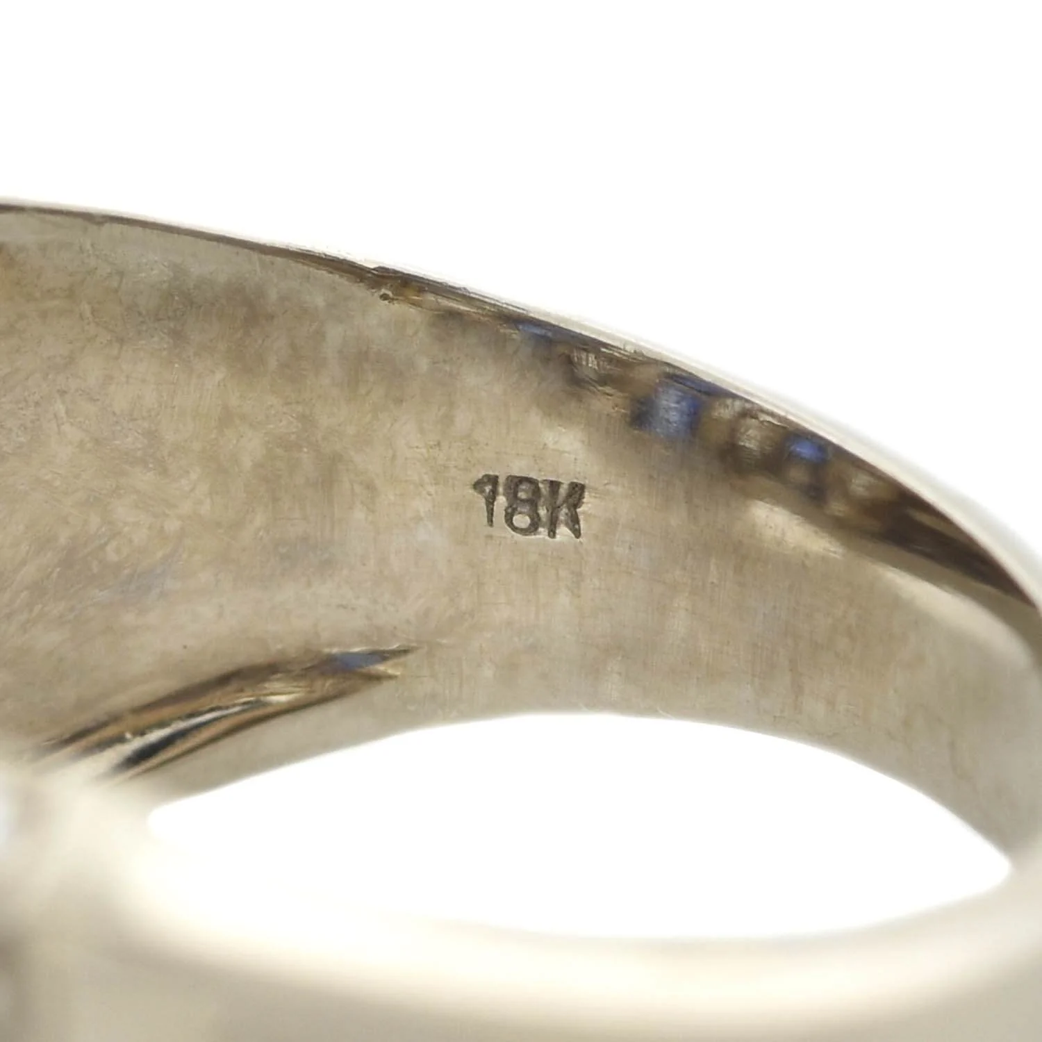 Art Deco 18kt Diamond + Sapphire Row Ring - Image 6