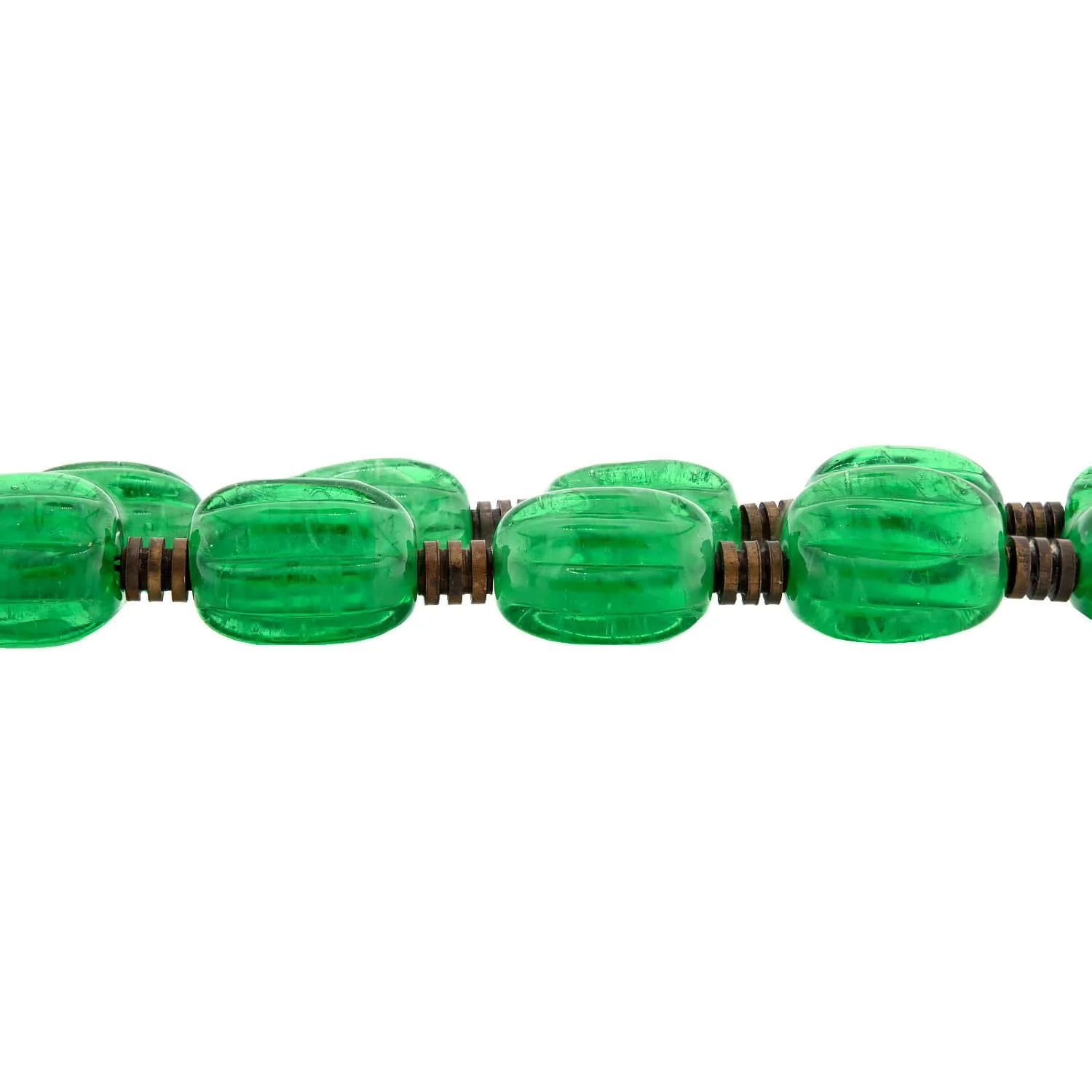 Art Deco Brass and Glass Bead Choker - Image 2