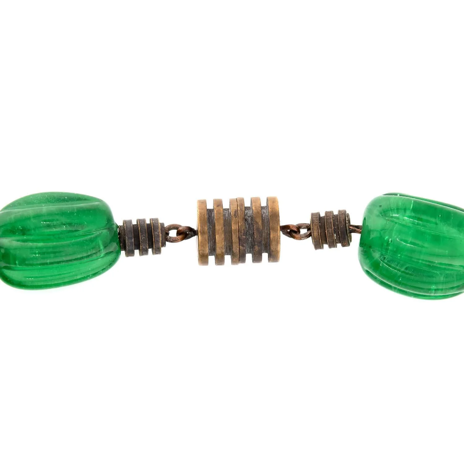 Art Deco Brass and Glass Bead Choker - Image 4