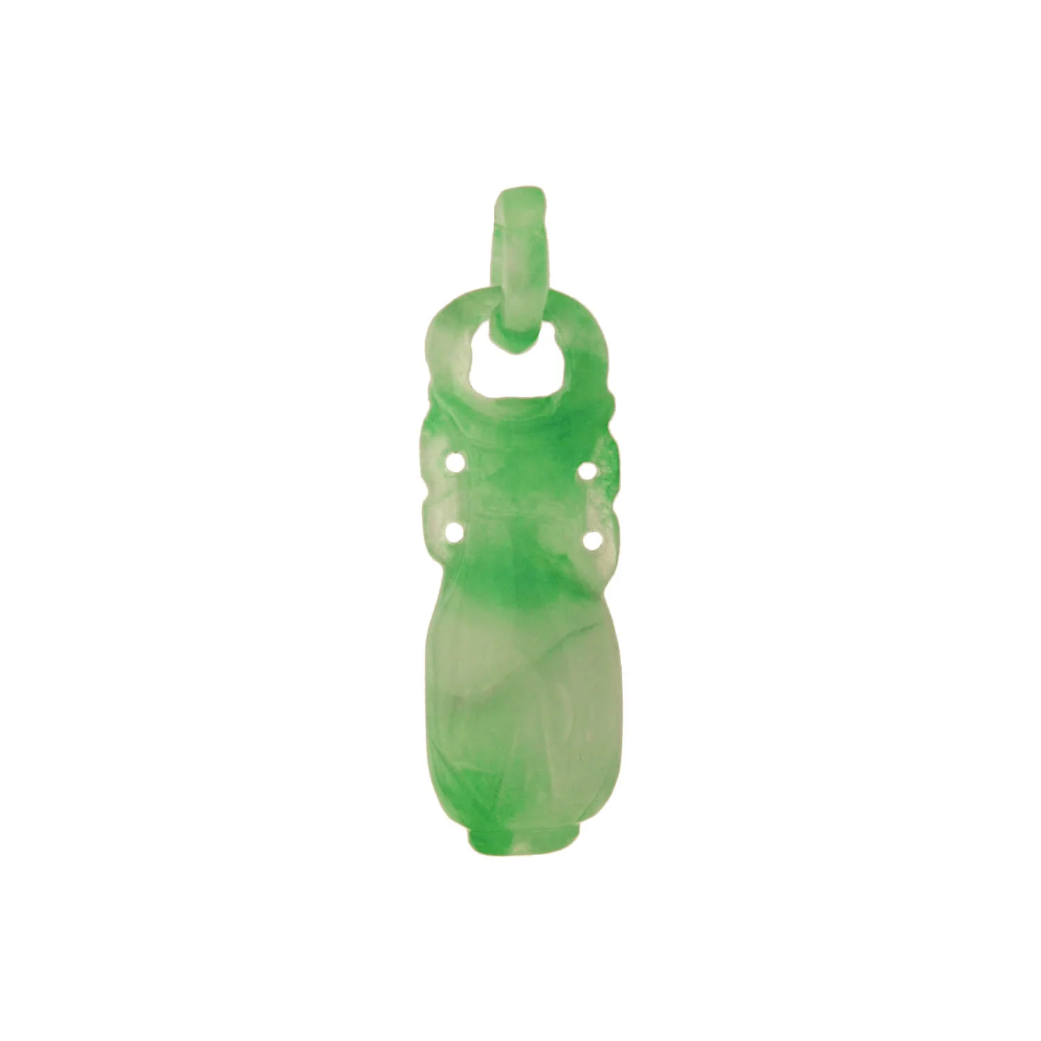 Art Deco Chinese Carved Jade "Devil's Work" Urn Pendant - Image 2