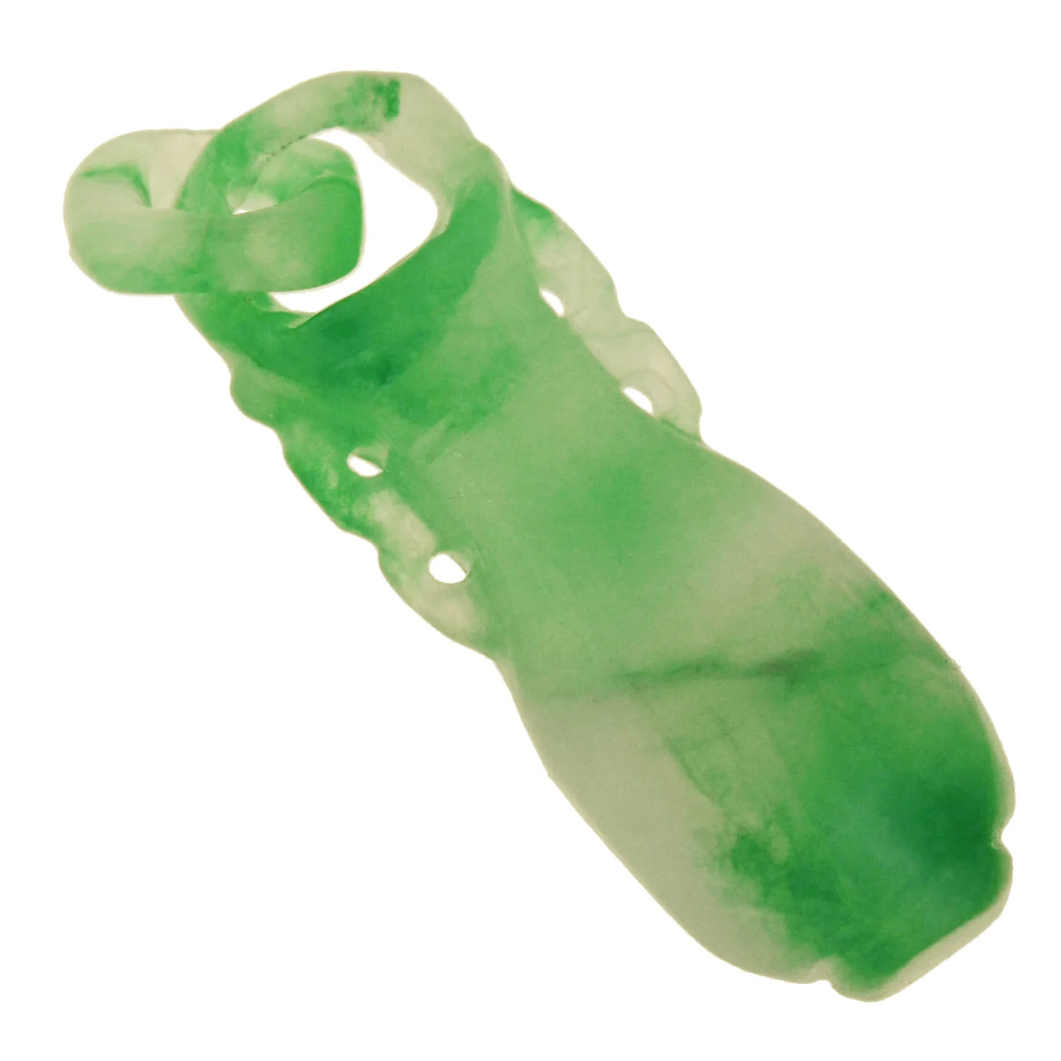Art Deco Chinese Carved Jade "Devil's Work" Urn Pendant - Image 3