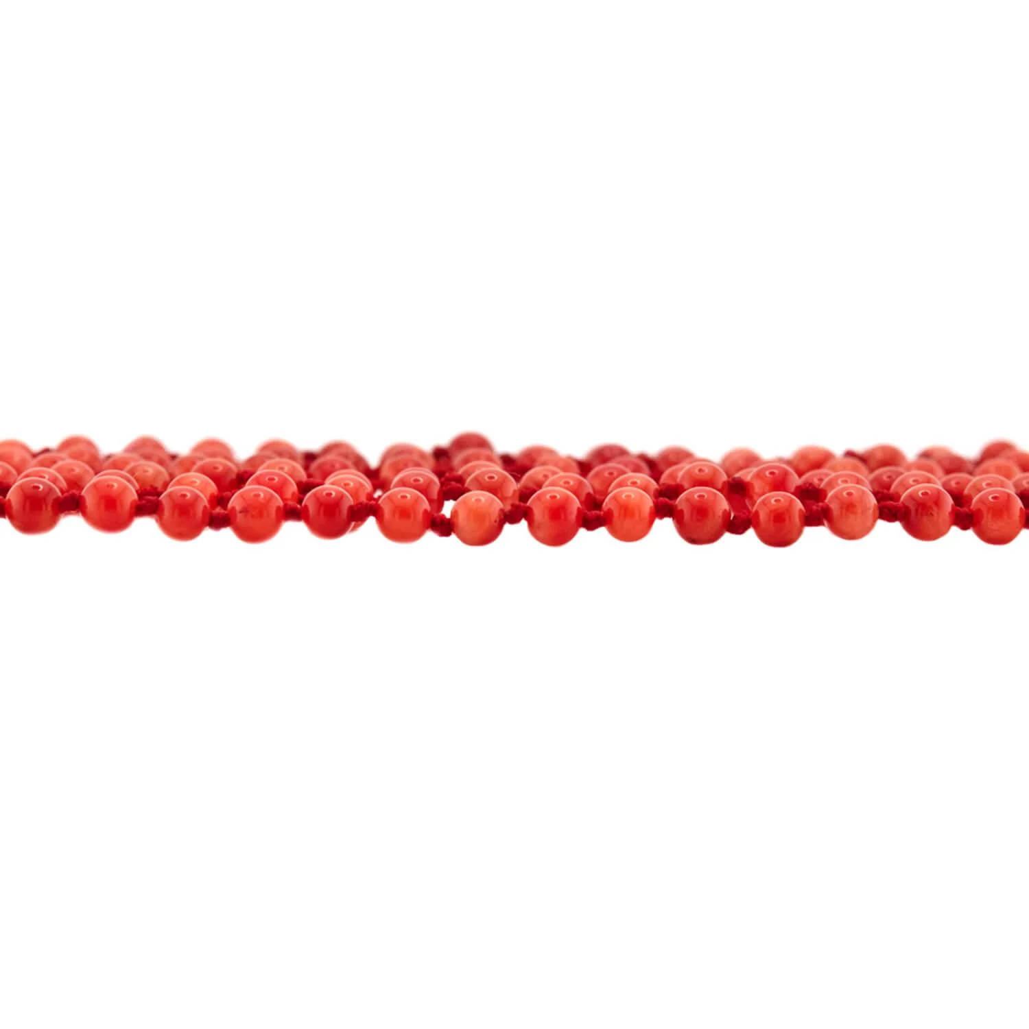 Art Deco Coral Bead Necklace 70" - Image 2