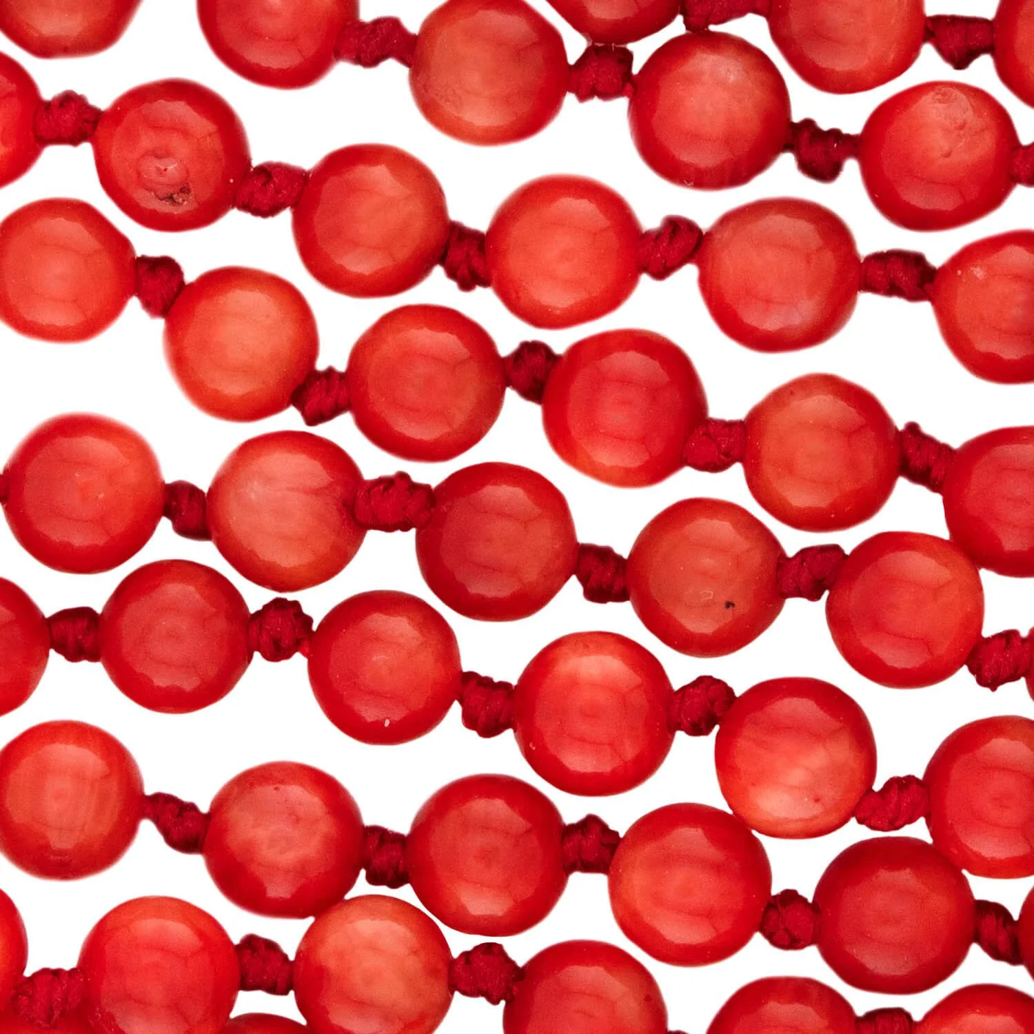 Art Deco Coral Bead Necklace 70" - Image 3