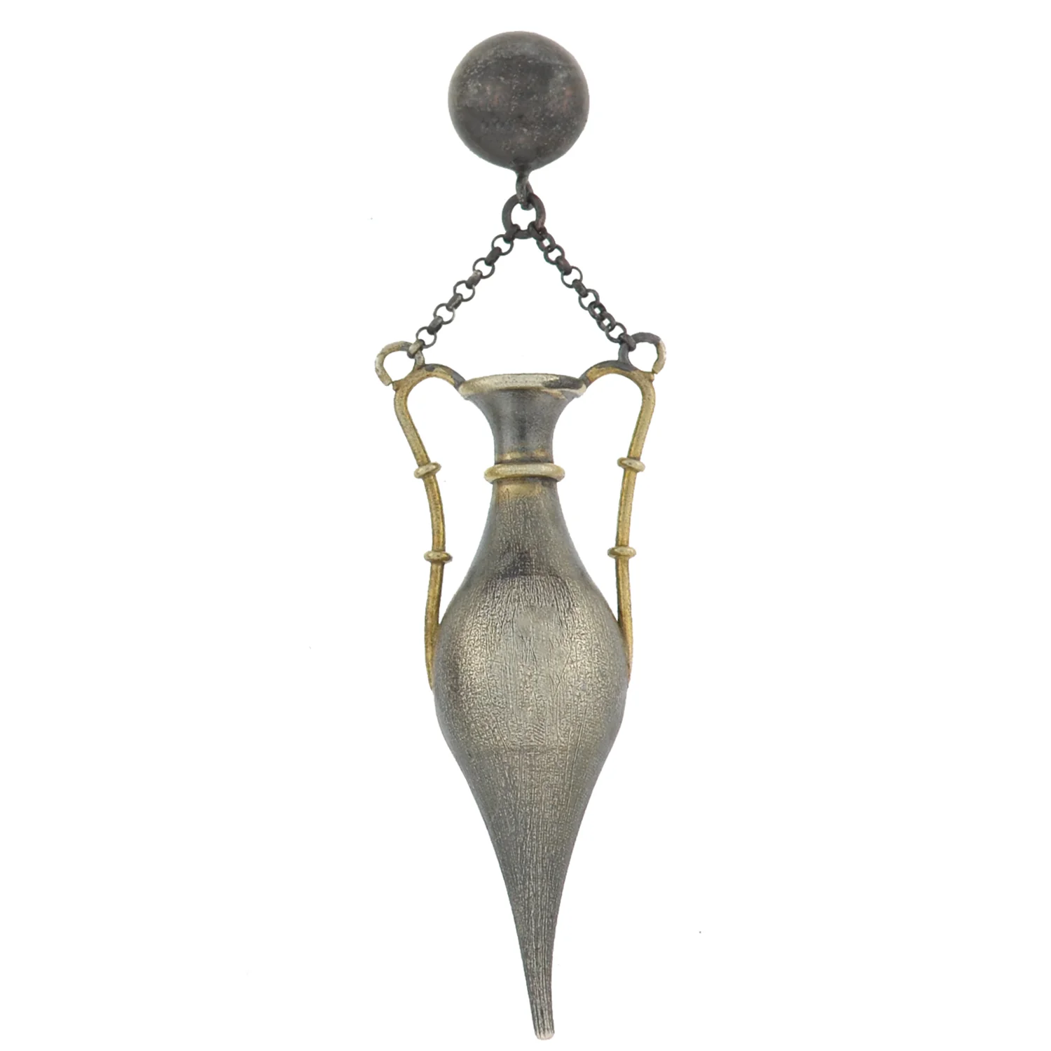 Art Deco Long Sterling Silver Gilt Urn Earrings - Image 3
