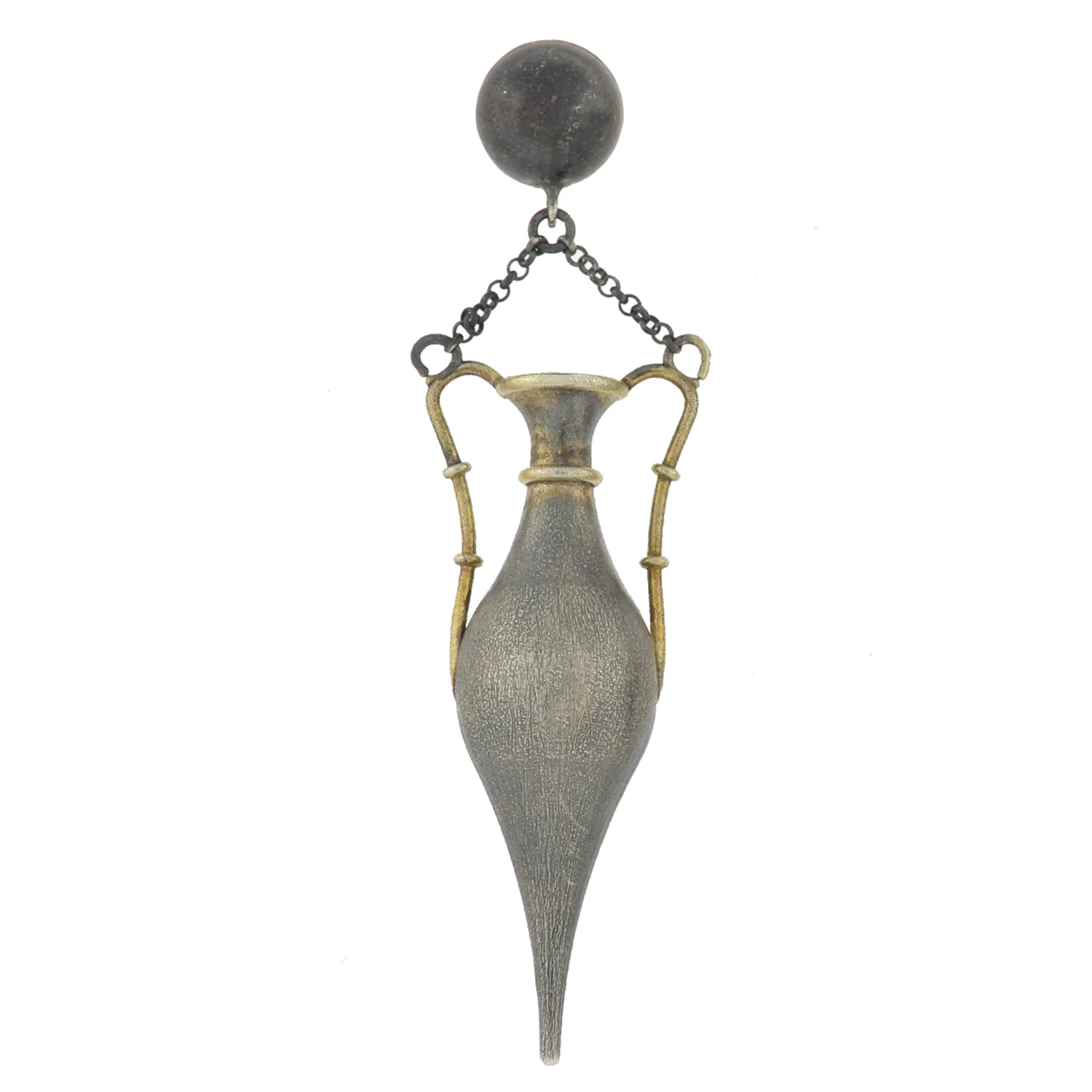 Art Deco Long Sterling Silver Gilt Urn Earrings - Image 4