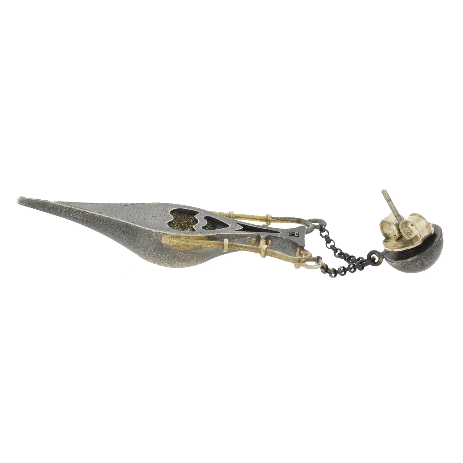 Art Deco Long Sterling Silver Gilt Urn Earrings - Image 5
