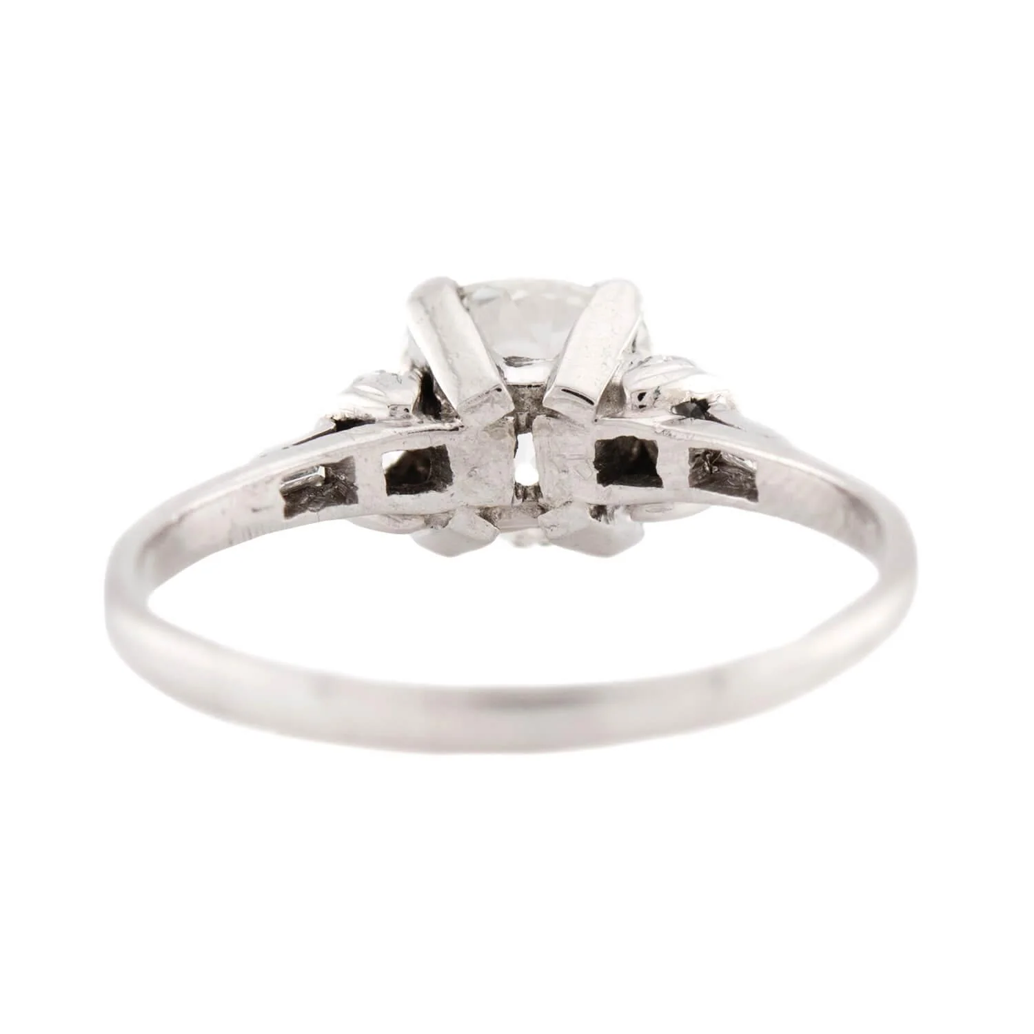 Art Deco Platinum Diamond Engagement Ring 1.61 - Image 5