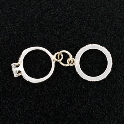 Art Deco Platinum & Diamond Engagement Ring & Band Charm - Image 4