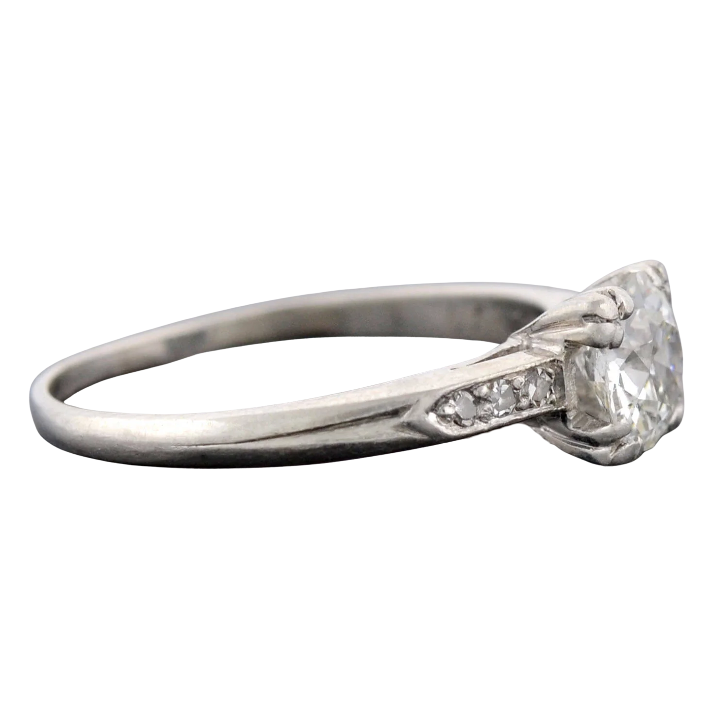 Retro Platinum Diamond Engagement Ring 0.68ct - Image 3