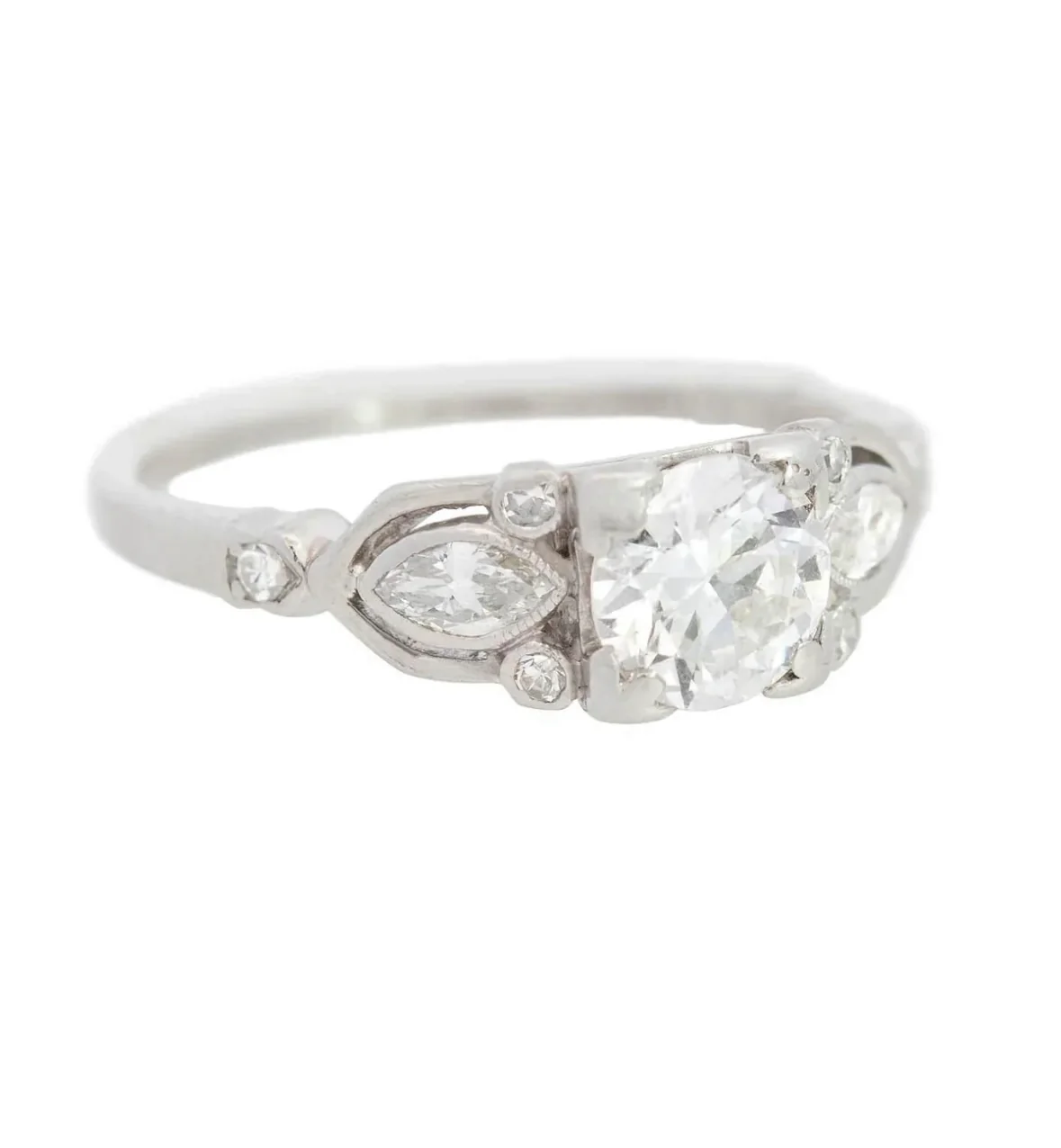 Art Deco Platinum Diamond Engagement Ring 0.70ct