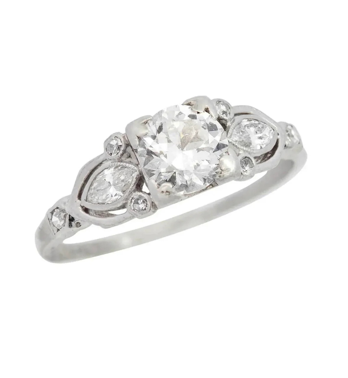 Art Deco Platinum Diamond Engagement Ring 0.70ct - Image 2