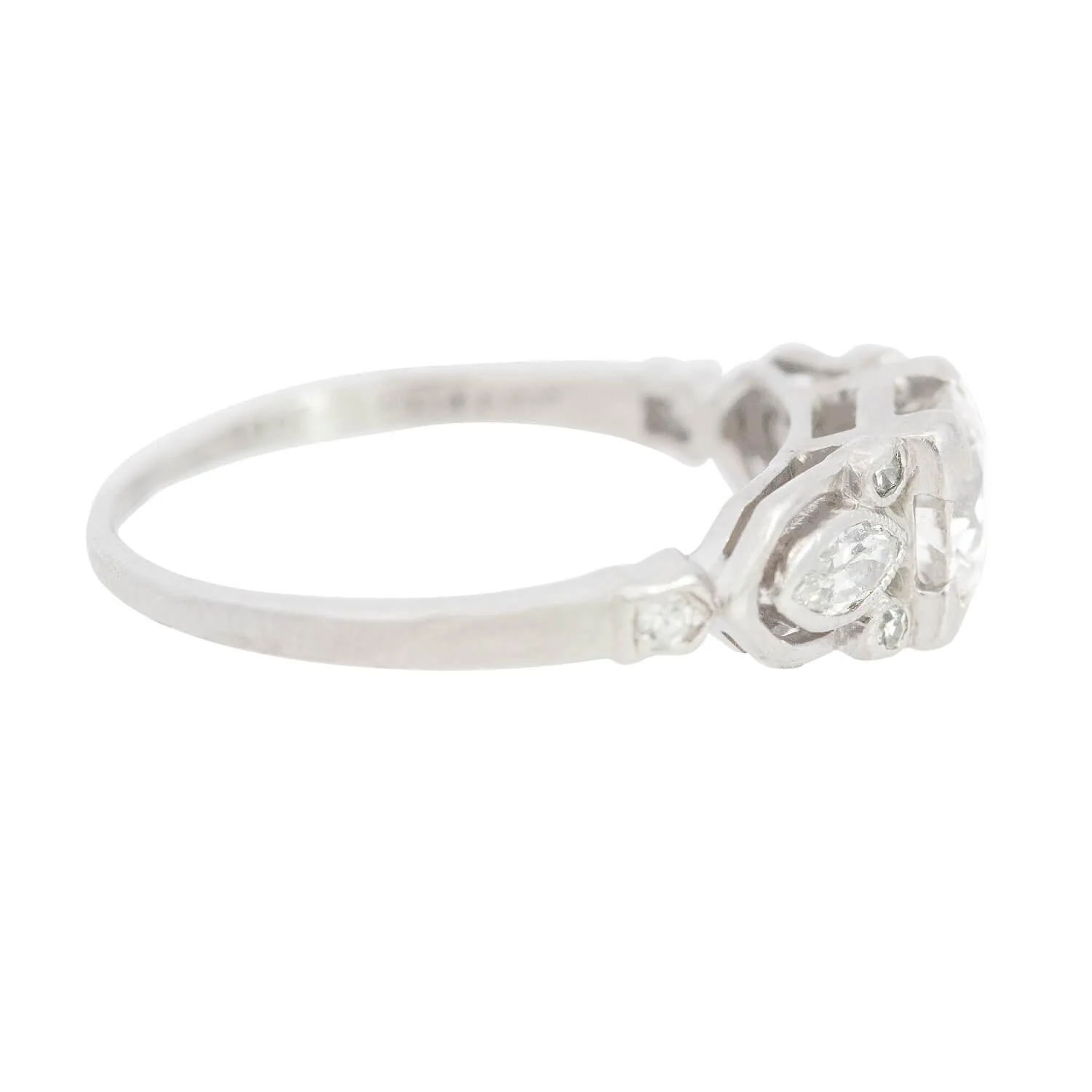 Art Deco Platinum Diamond Engagement Ring 0.70ct - Image 3
