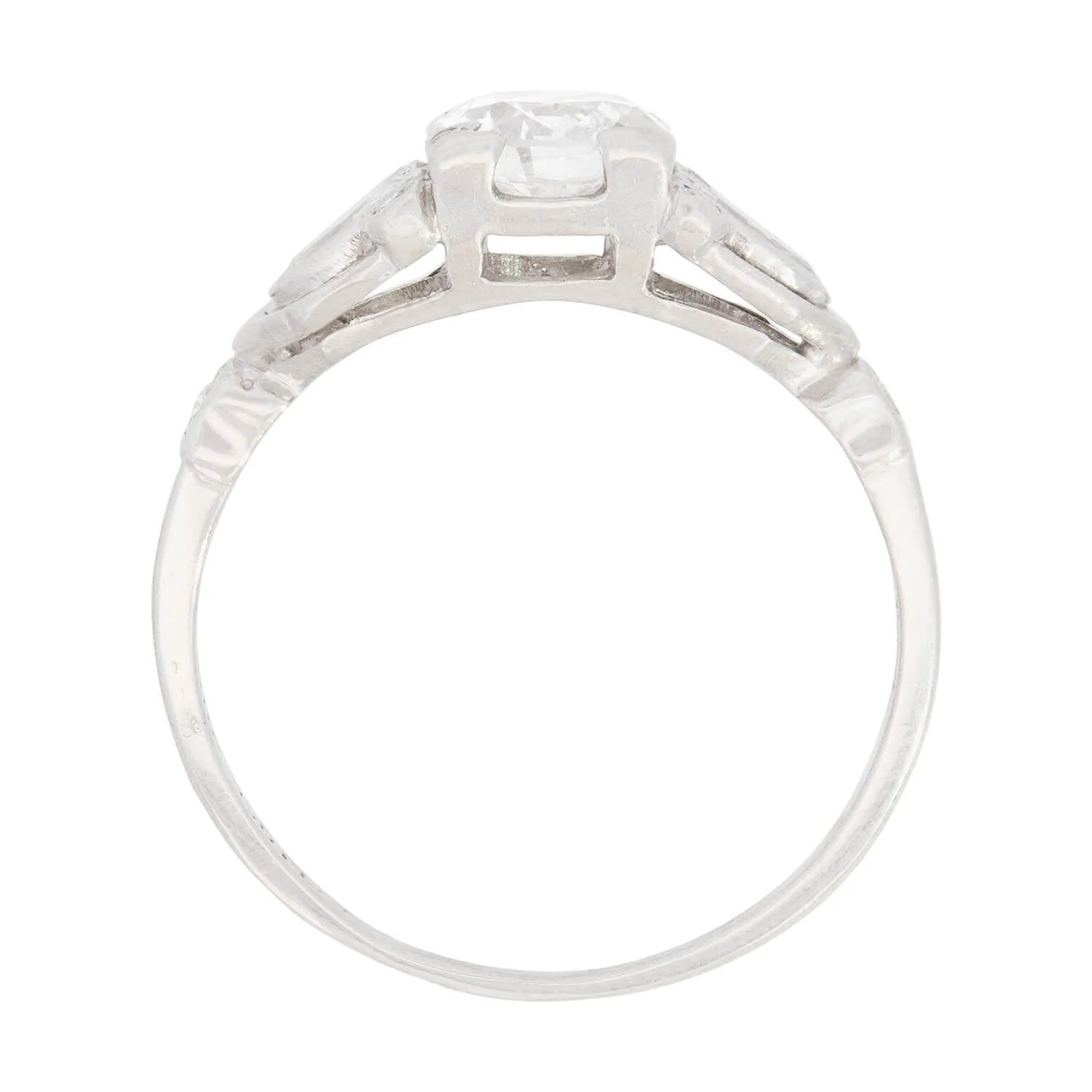 Art Deco Platinum Diamond Engagement Ring 0.70ct - Image 4